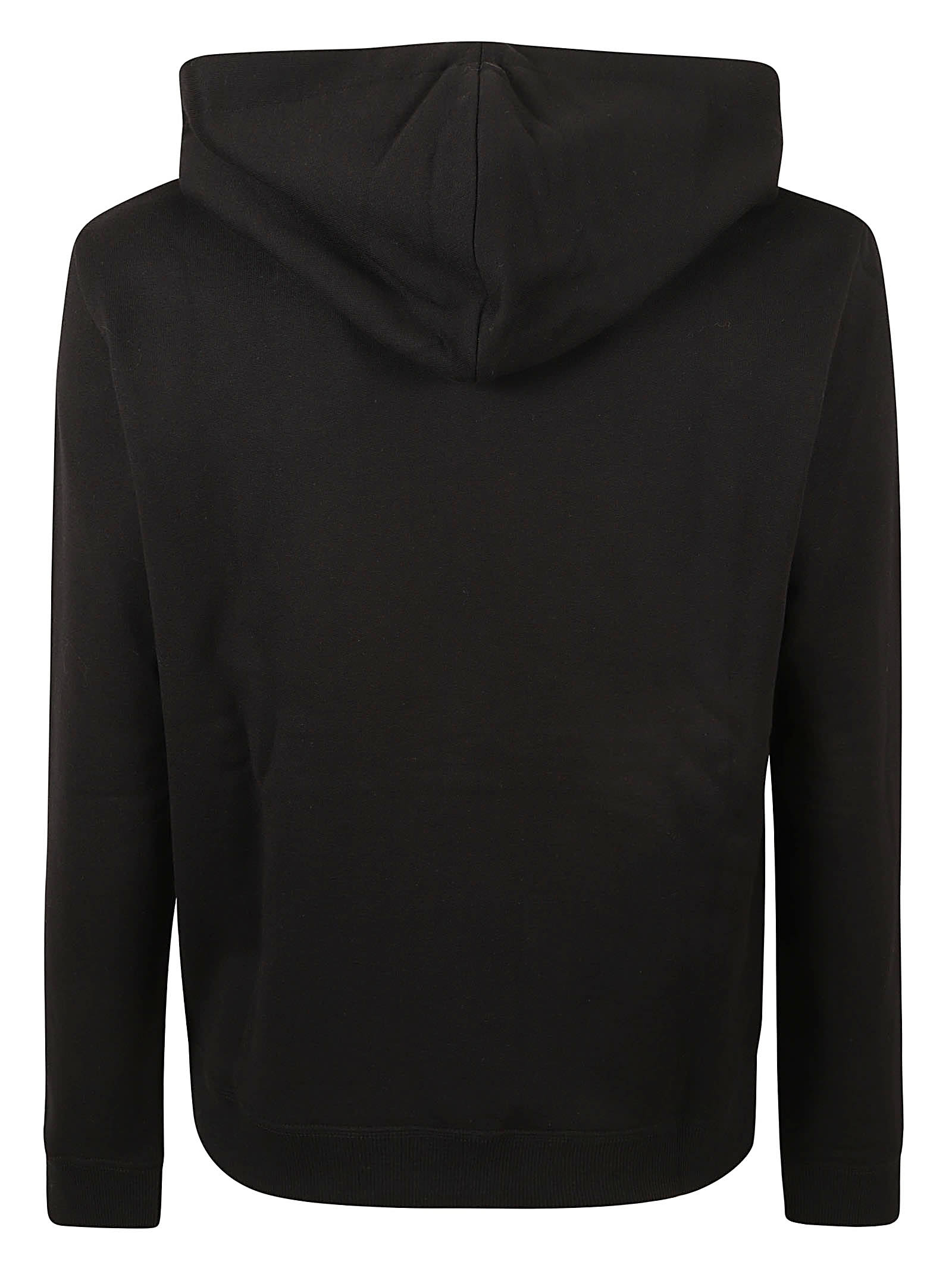 Shop Saint Laurent Regular Logo Embroidered Hoodie In Black