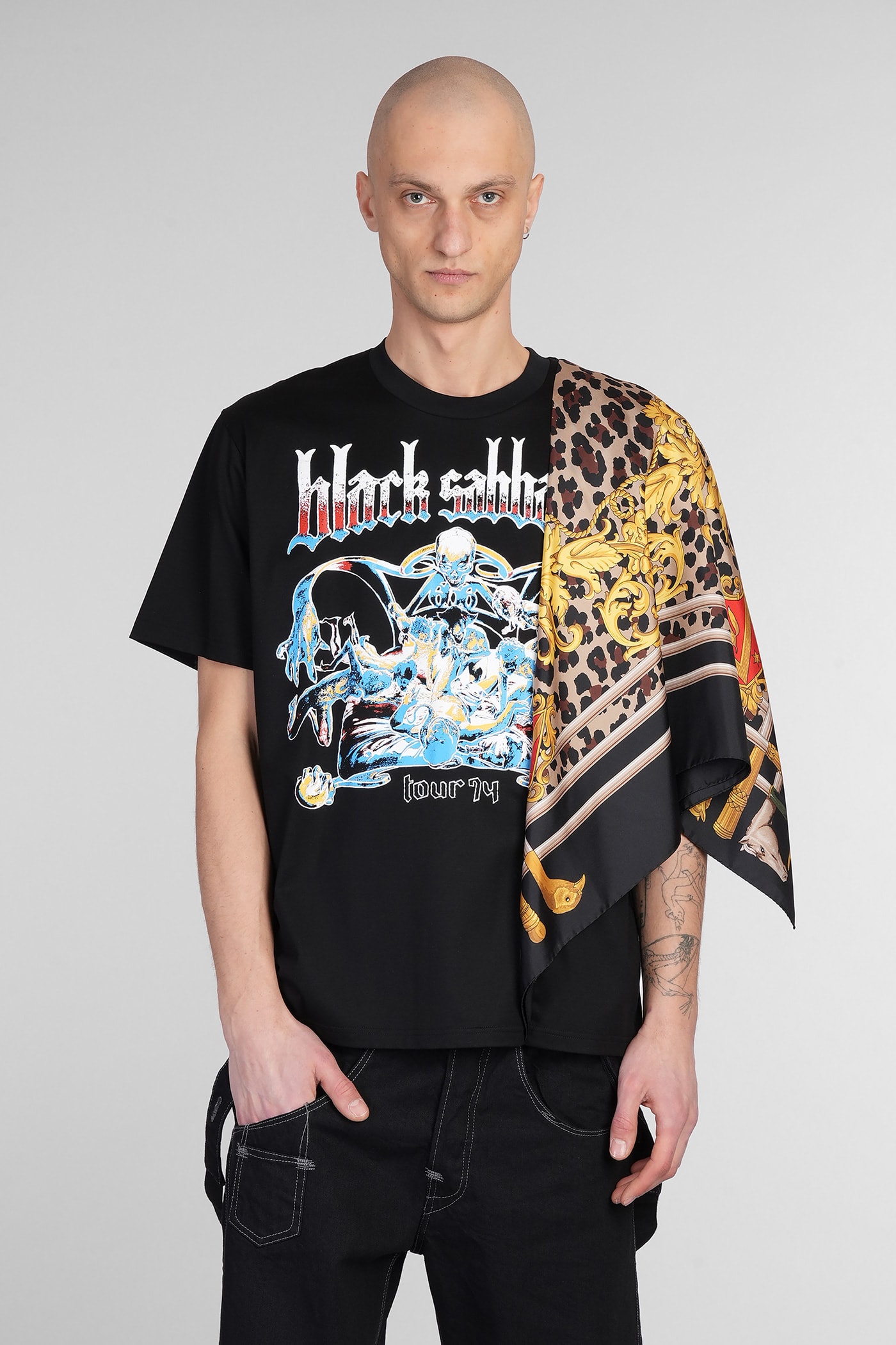 Shop Junya Watanabe T-shirt In Black Cotton