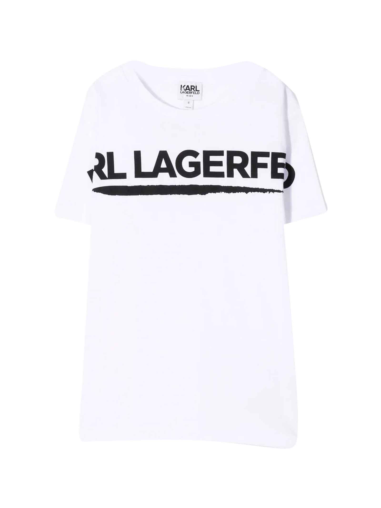 Karl Lagerfeld White T-shirt Teen Boy In Bianco | ModeSens