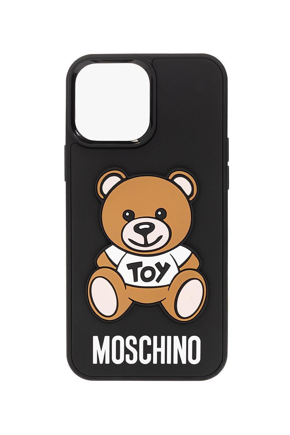 Shop Moschino Teddy Bear Iphone 13 Pro Max Case In Nero