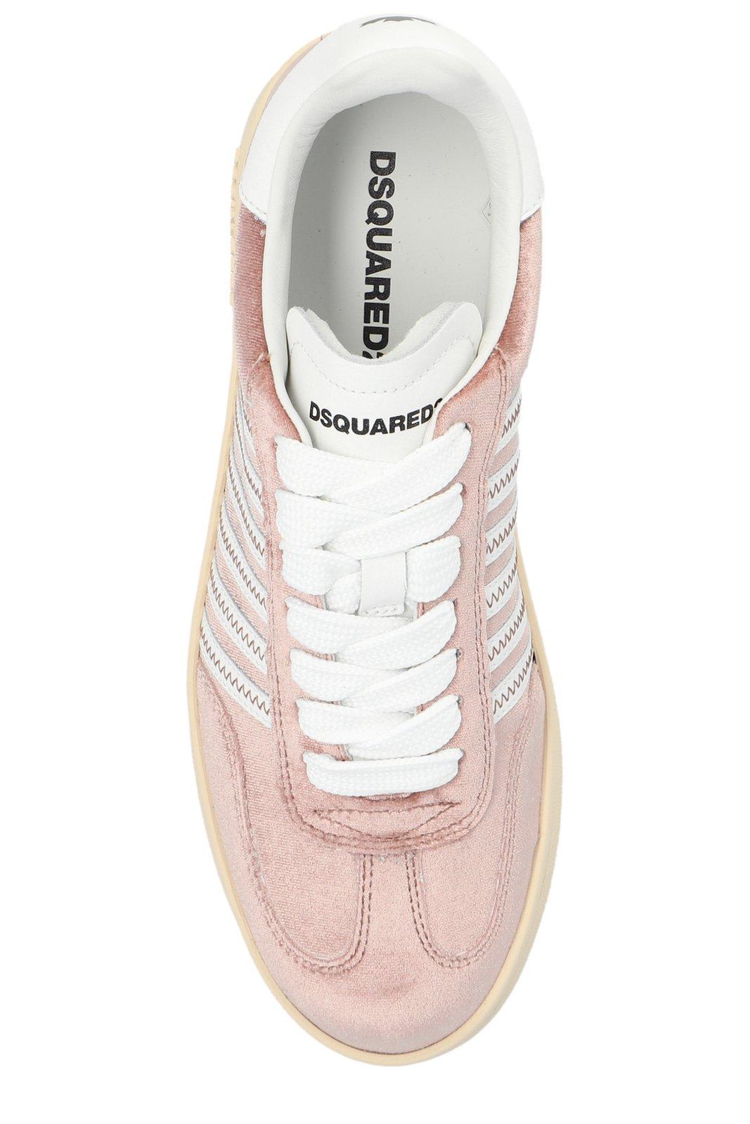 Shop Dsquared2 Side Stripe Detailed Sneakers In Rosa Chiaro