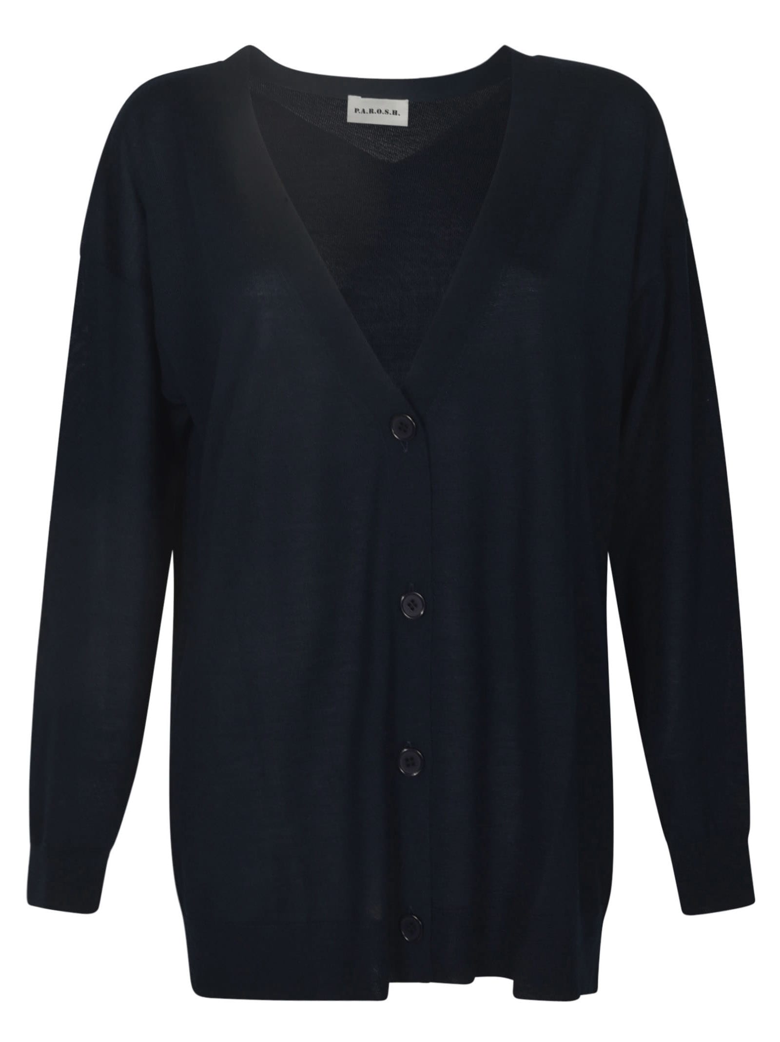 Shop P.a.r.o.s.h V-neck Buttoned Cardigan In Blu