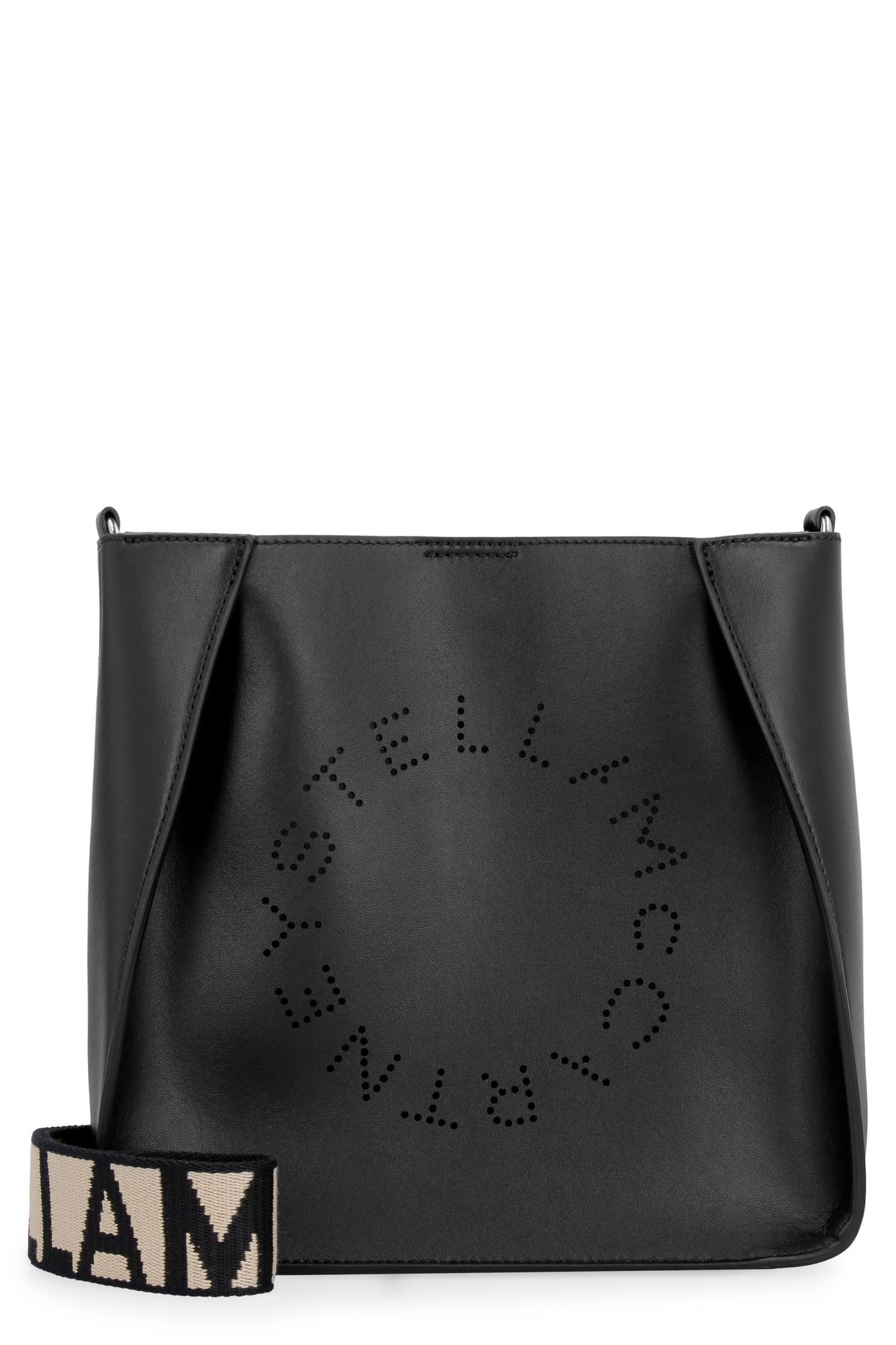 Shop Stella Mccartney Stella Logo Shoulder Bag In Black