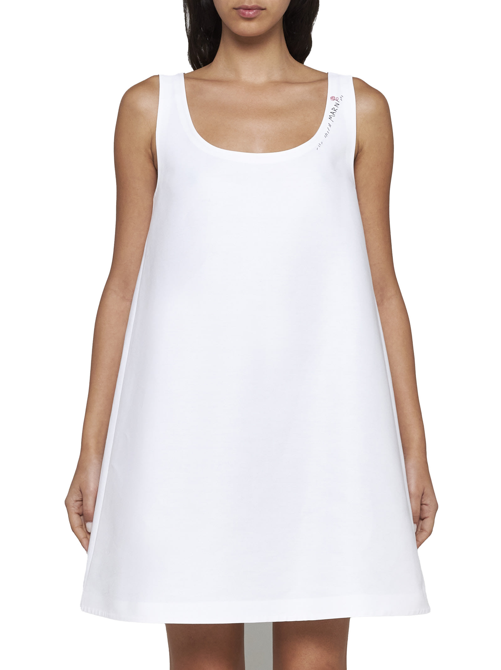 Shop Marni Dress In Lily White
