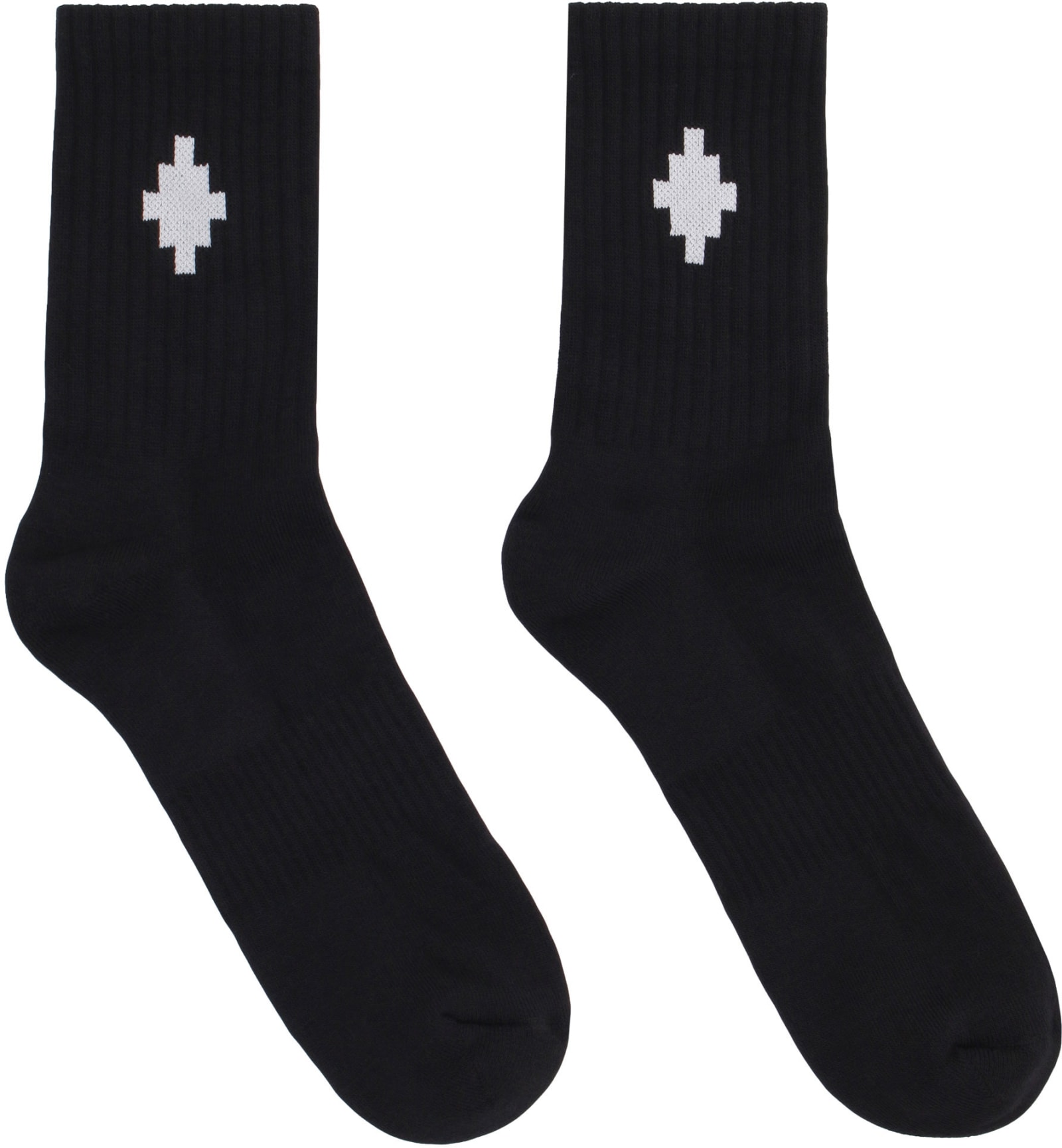 Shop Marcelo Burlon County Of Milan Cotton Socks With Logo In Black