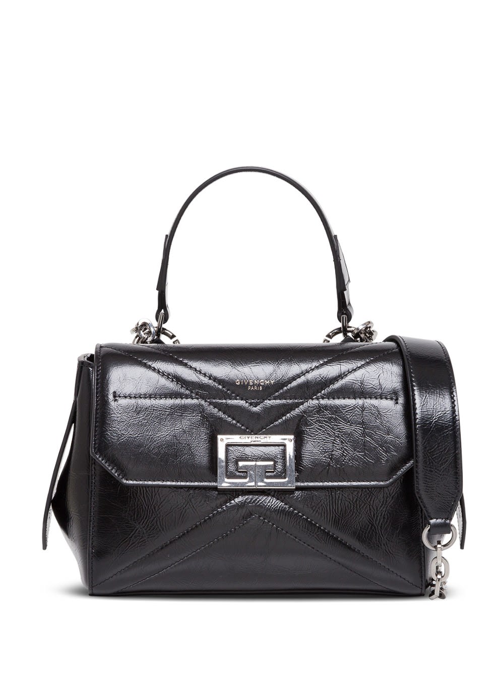 Givenchy Id Flap Small Handbag In Black Leather