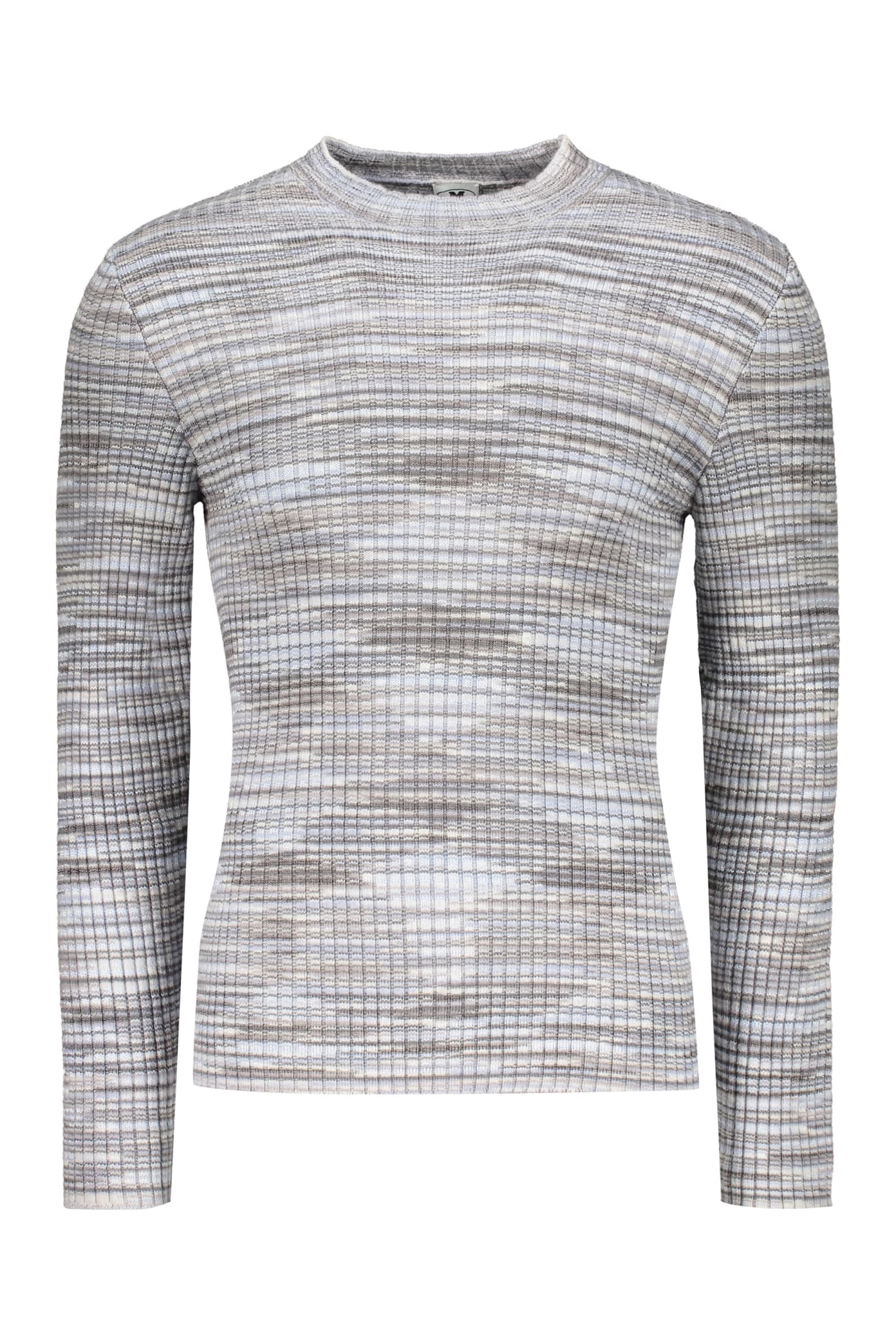 Missoni Ribbed Wool Turtleneck Sweater In Grey