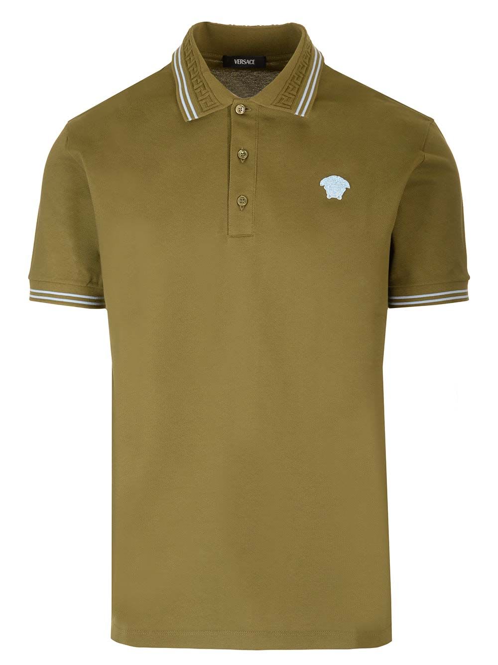 Shop Versace Medusa Polo Shirt In Green