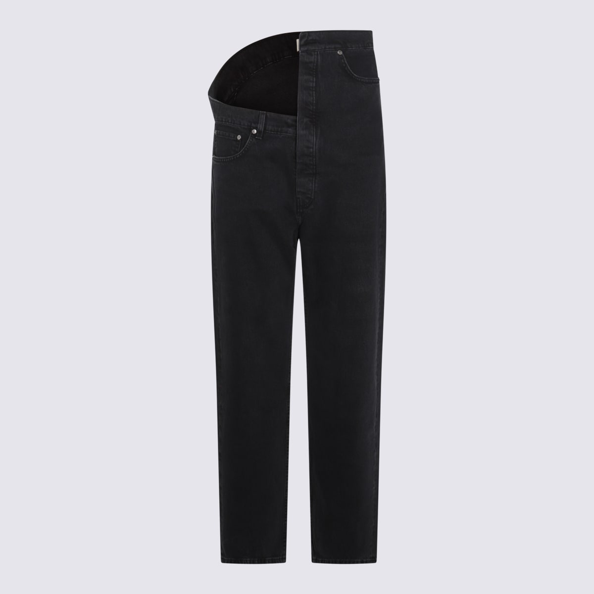 Shop Y/project Black Cotton Denim Jeans In Evergreen Black