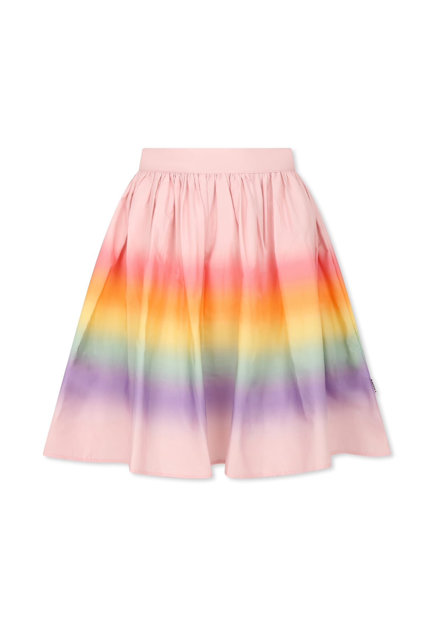 Molo Pink Skirt For Girl With Rainbow Print In Pink