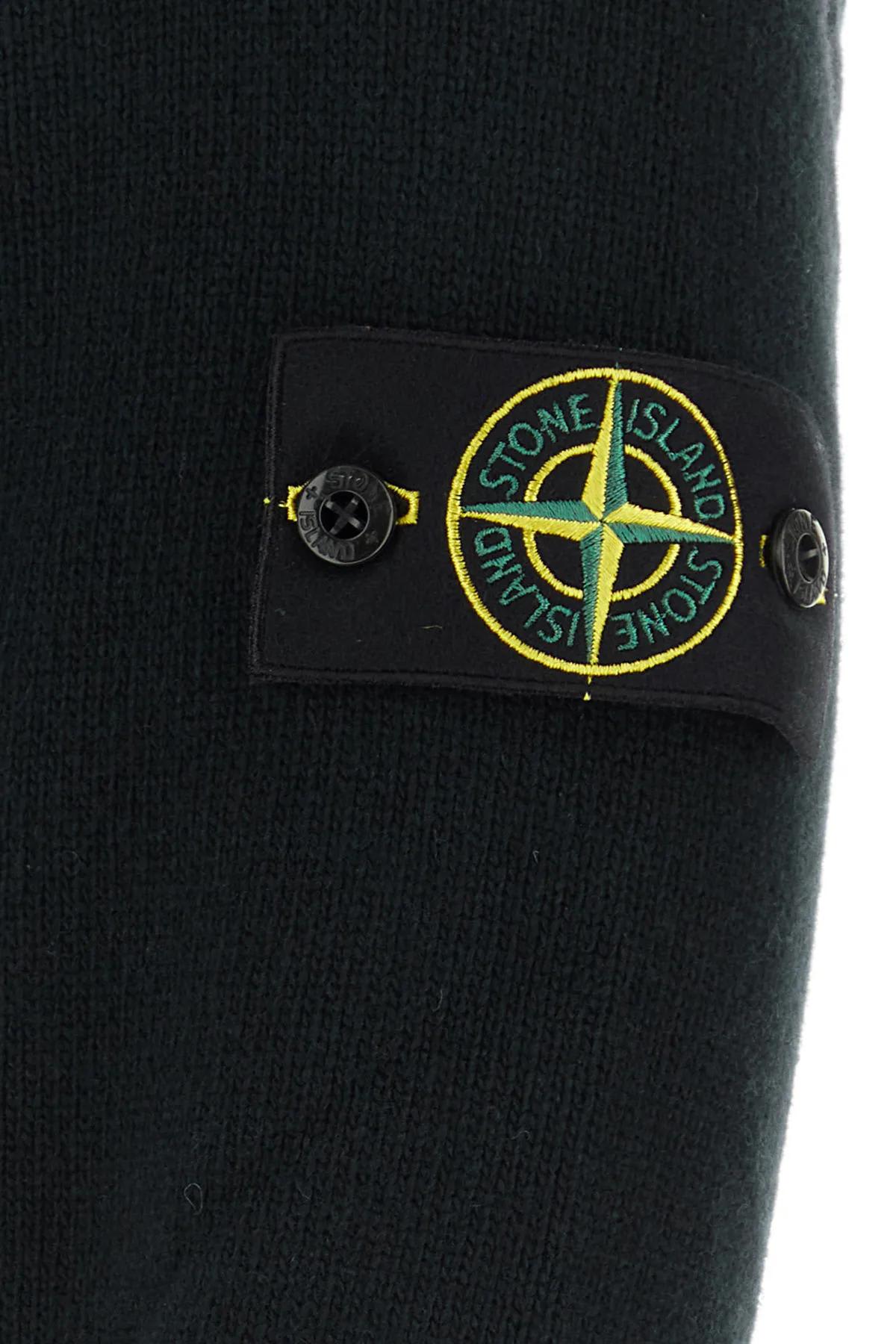 Shop Stone Island Midnight Blue Wool Blend Sweater