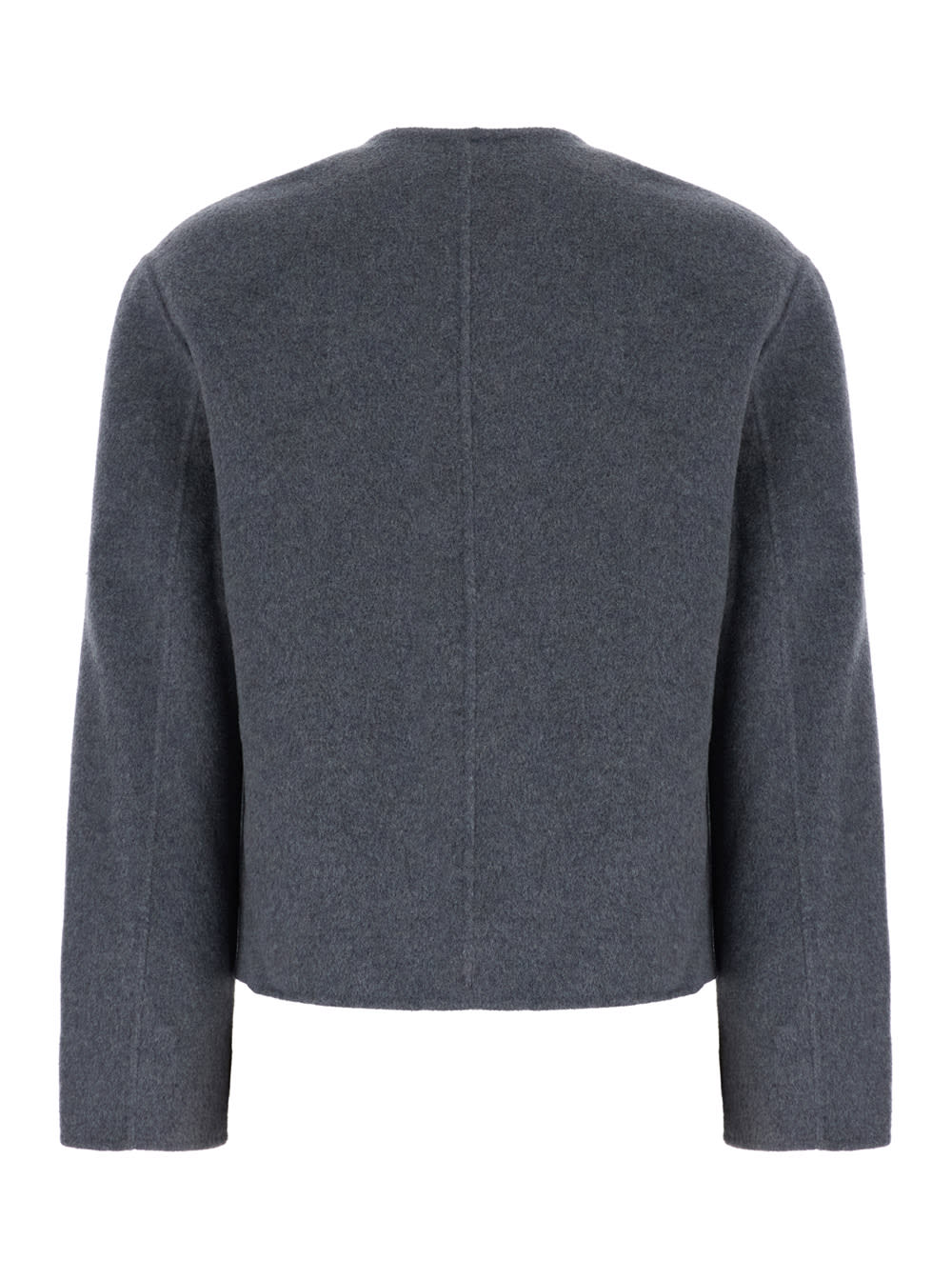 Shop Dunst Handmade Cashmere Collarless Jacket In Grey