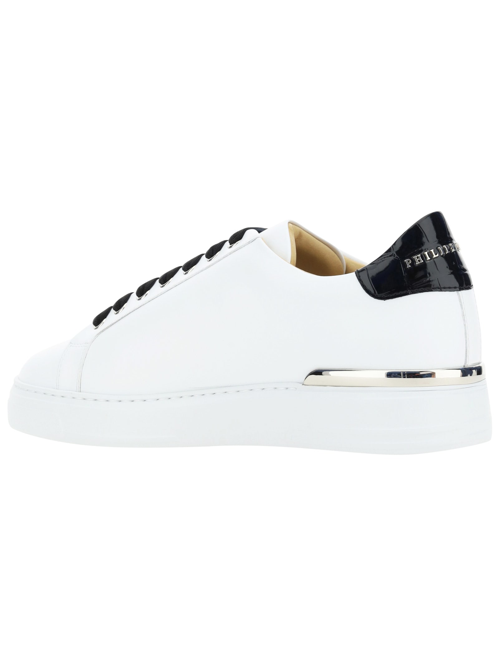 Shop Philipp Plein Low-top Sneakers In White Black