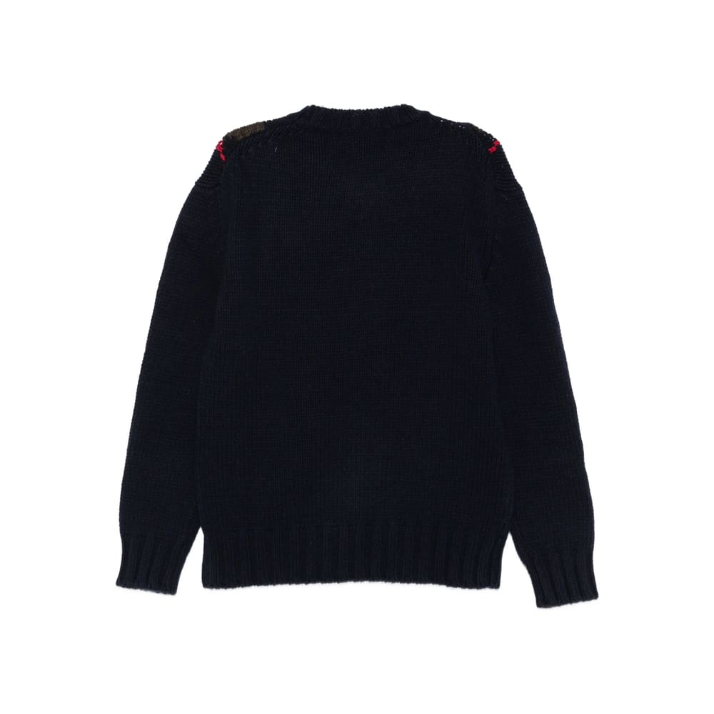 Baracuta Crewneck Argyle Lambswool Blend Clothing In Black