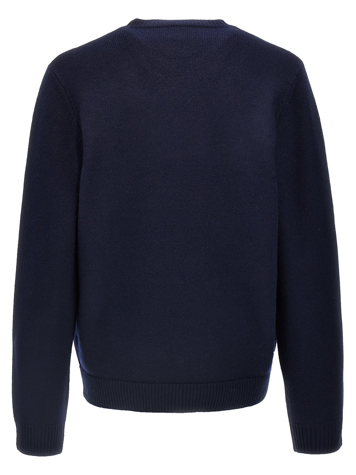 Shop Apc Edward Logo Intarsia-knit Crewneck Jumper In Blue