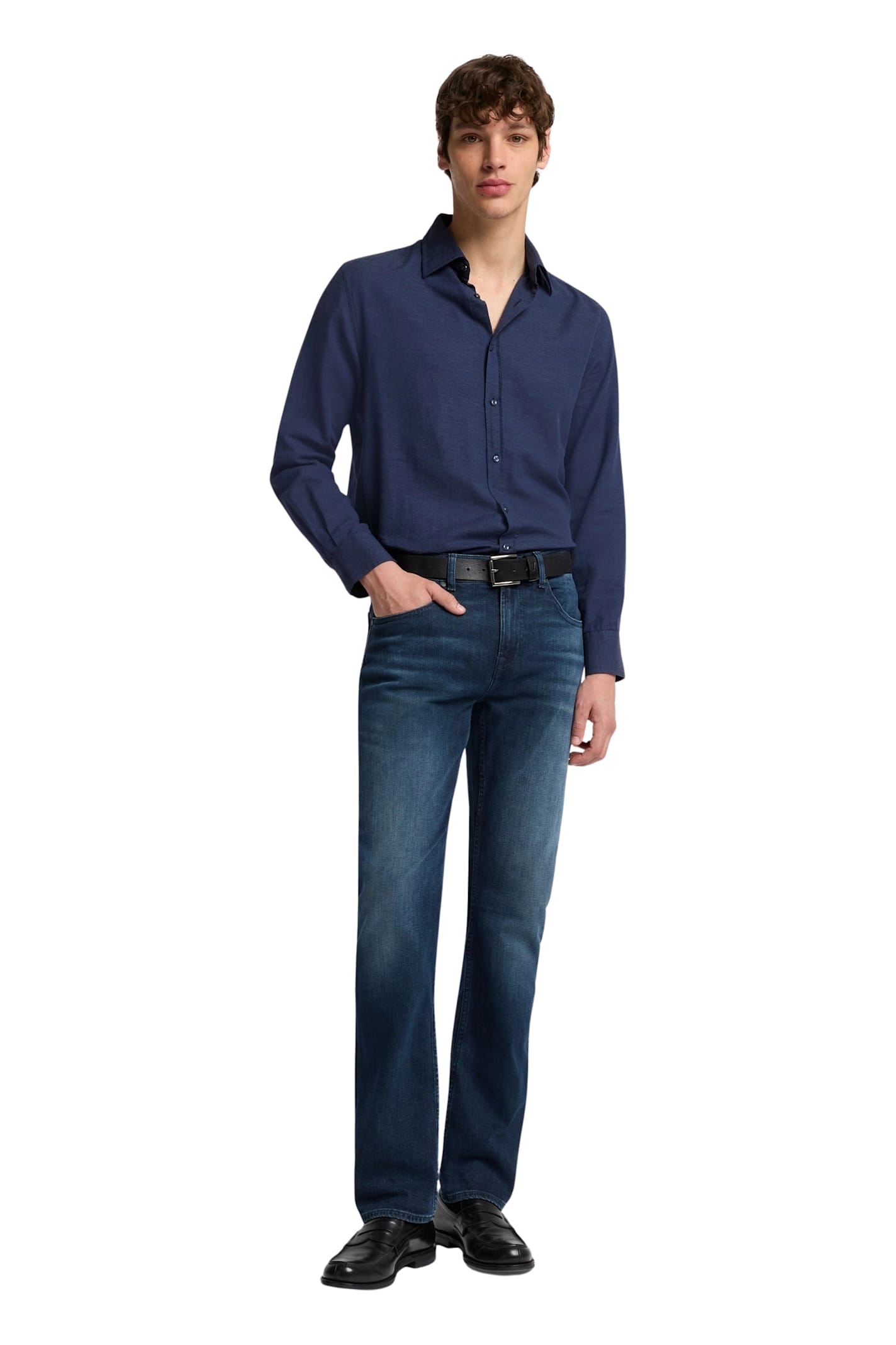 7 For All Mankind The Straight Dark Blue In Blue