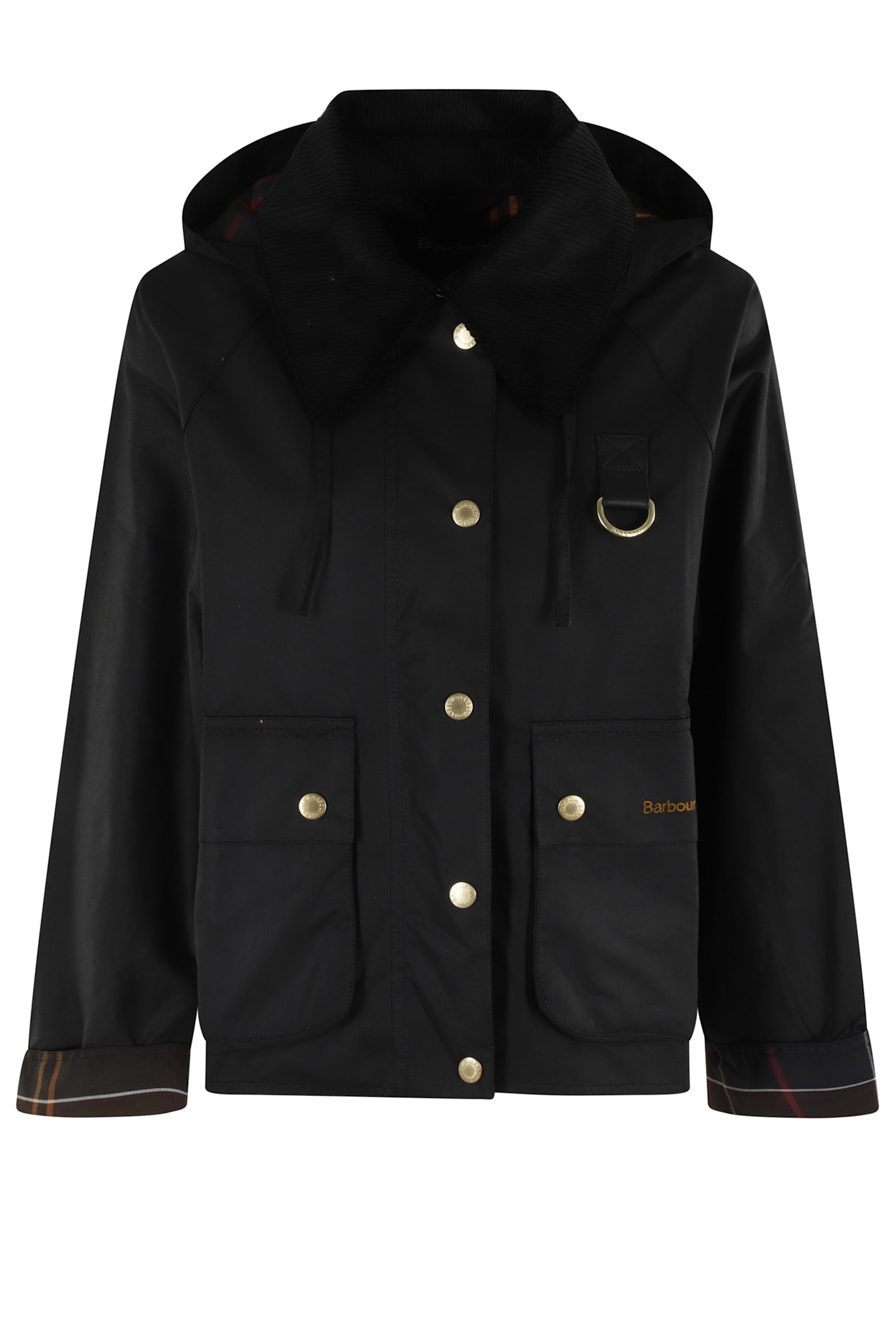 Barbour Black Reighton Wax Jacket In Black