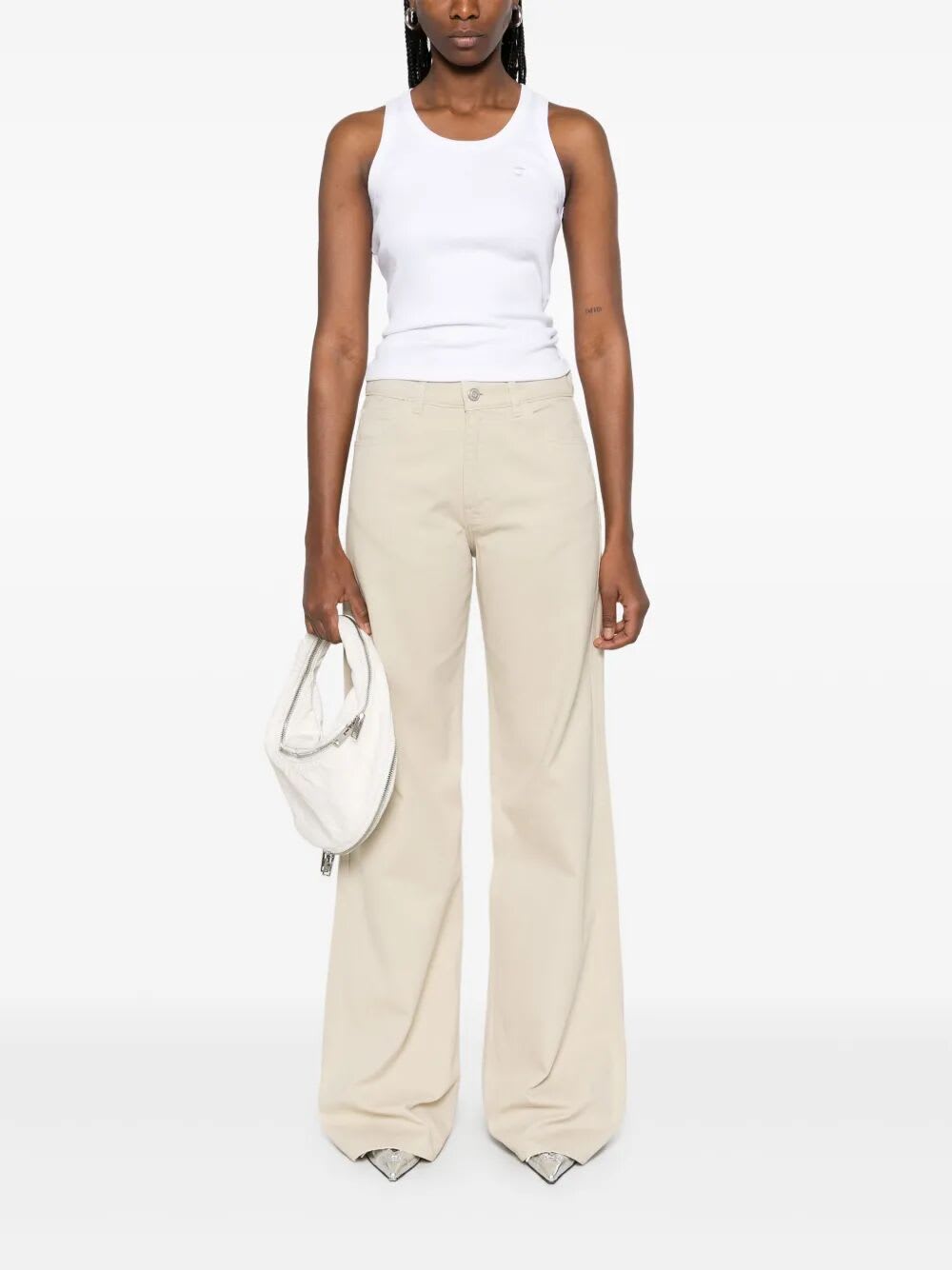 Coperni Trousers Wide-leg Denim Back Pockets In Gray