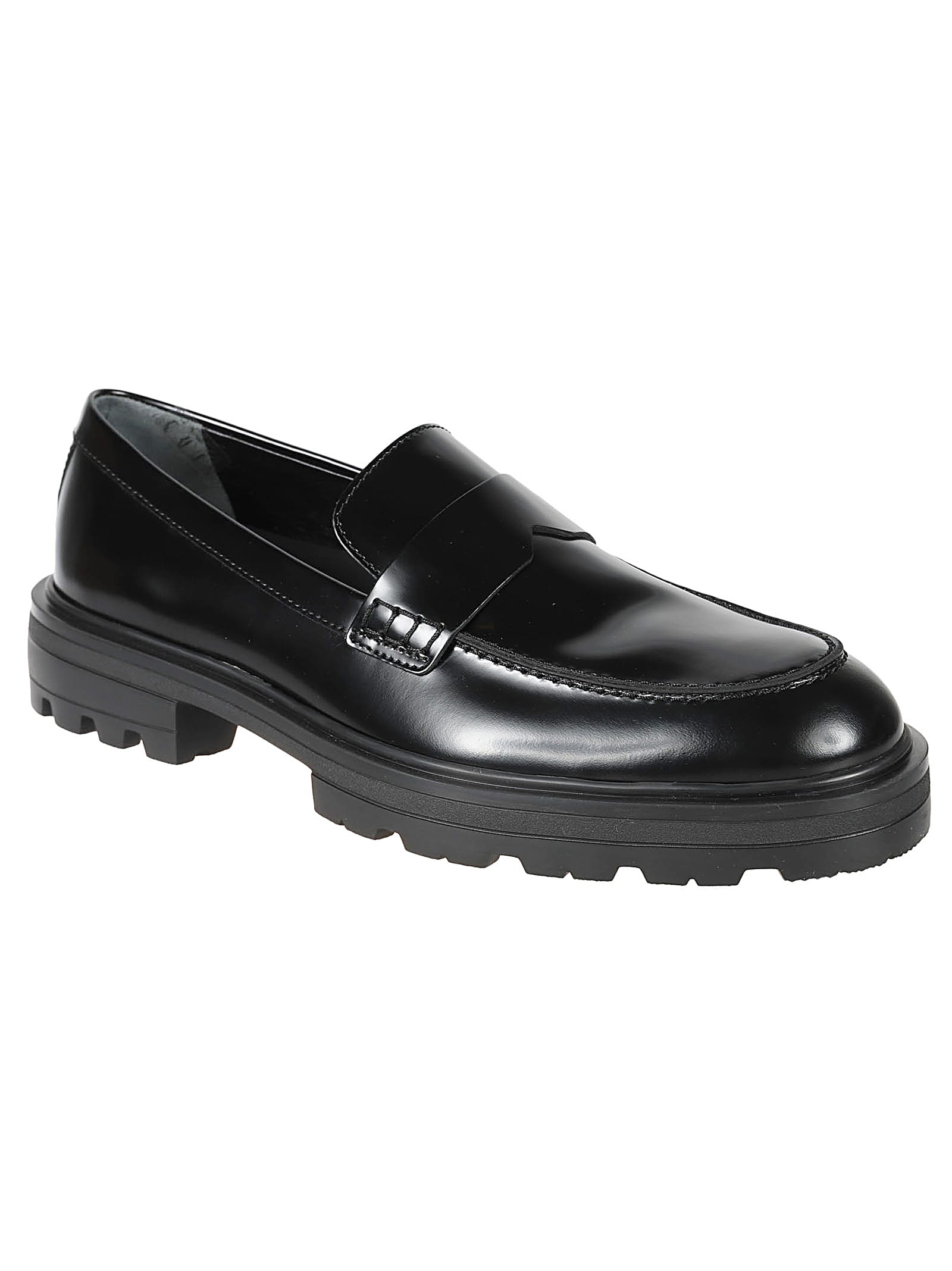 Shop Hogan H673 Loafers In Black