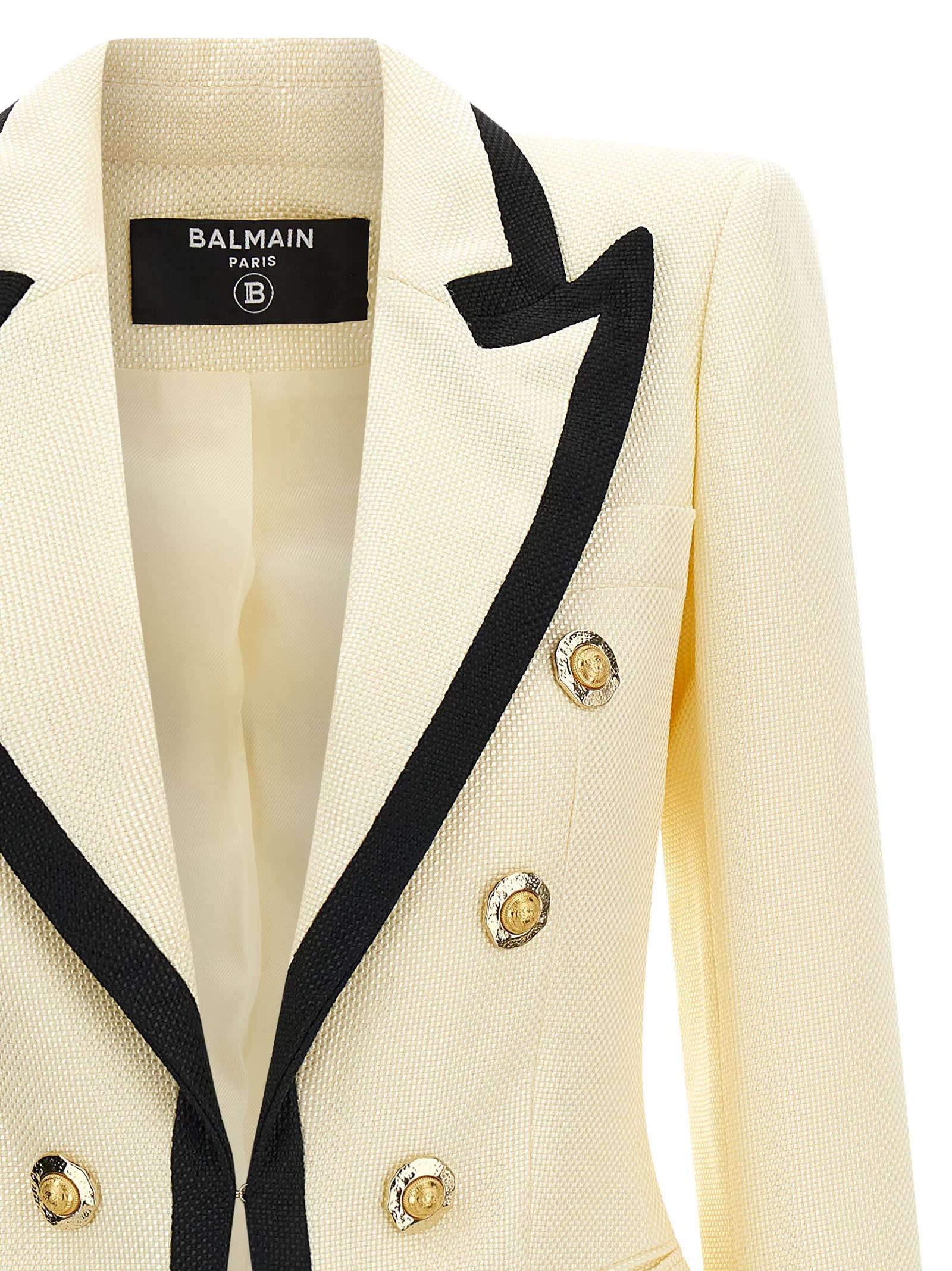 Balmain Maxi Shoulder Strap Blazer In Multi