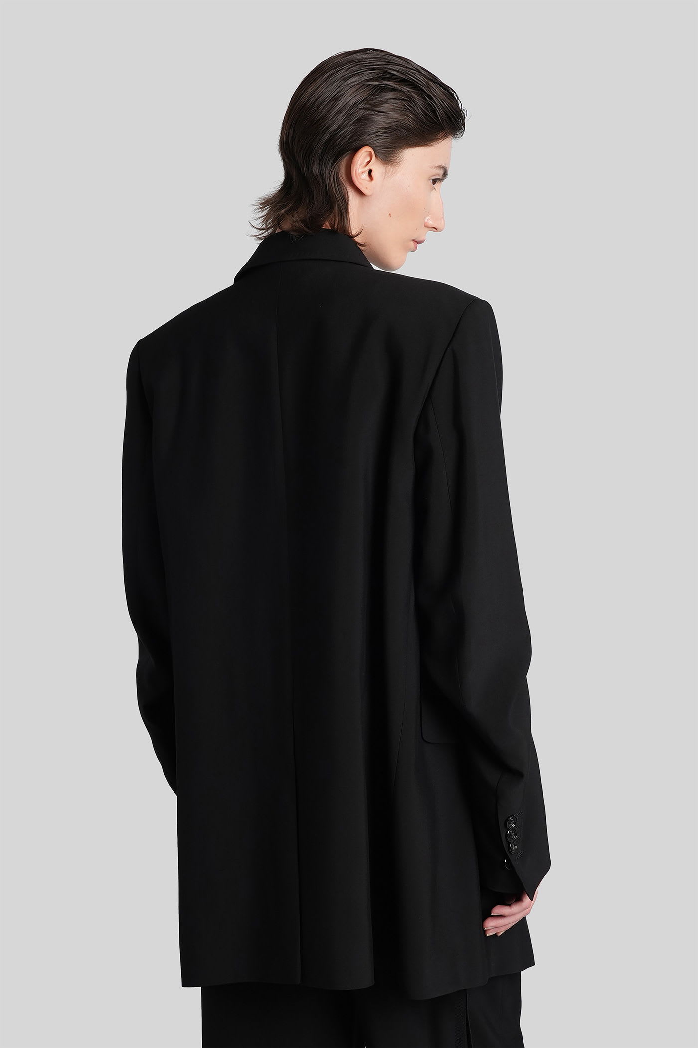 Ann Demeulemeester Agnes Blazer In Black Viscose In Black