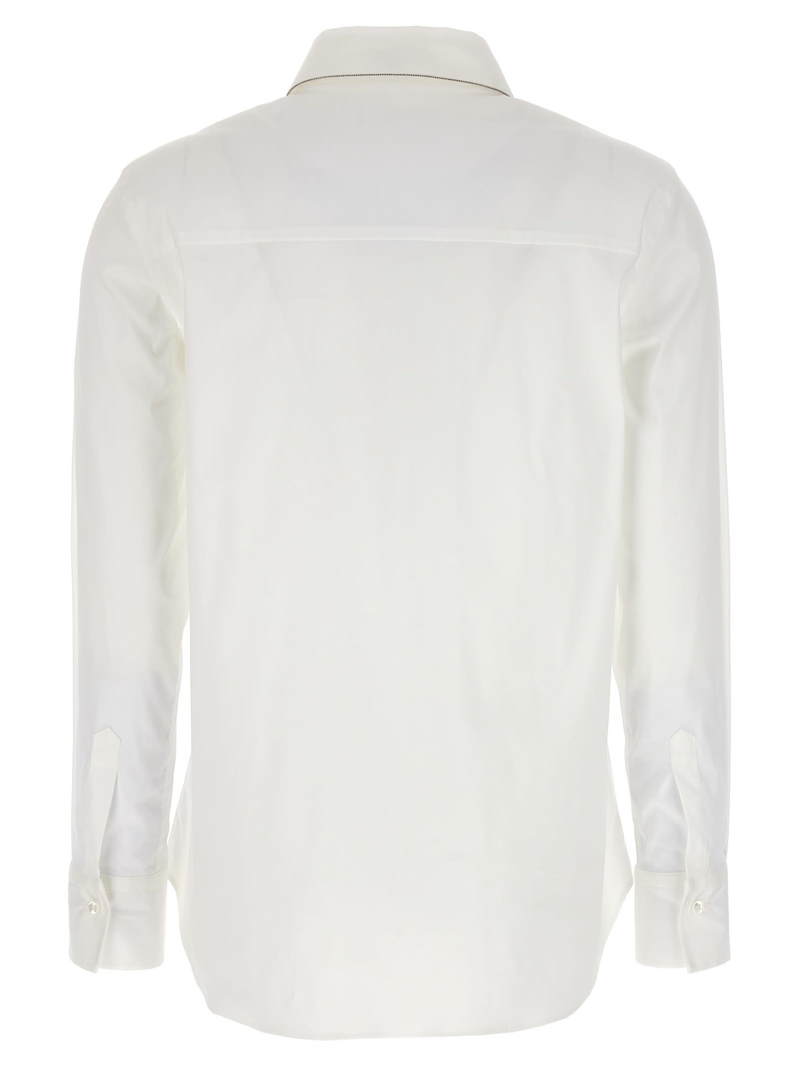 Brunello Cucinelli "shirt With Shiny In Bianco