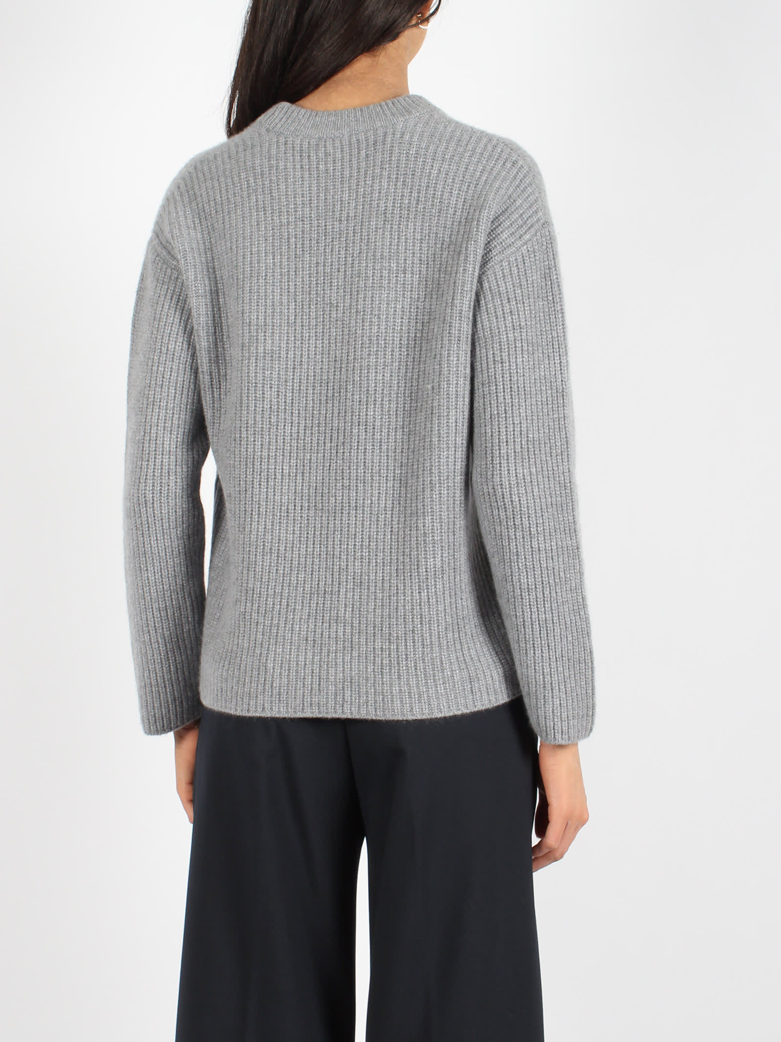 Shop P.a.r.o.s.h Cashmere Crewneck Sweater In Grey