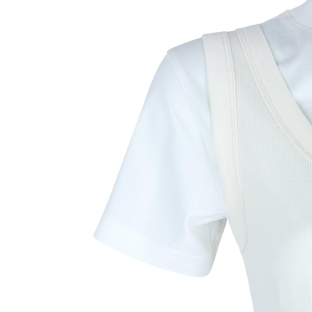 Acne Studios Off-white Layered T-shirt In Bianco