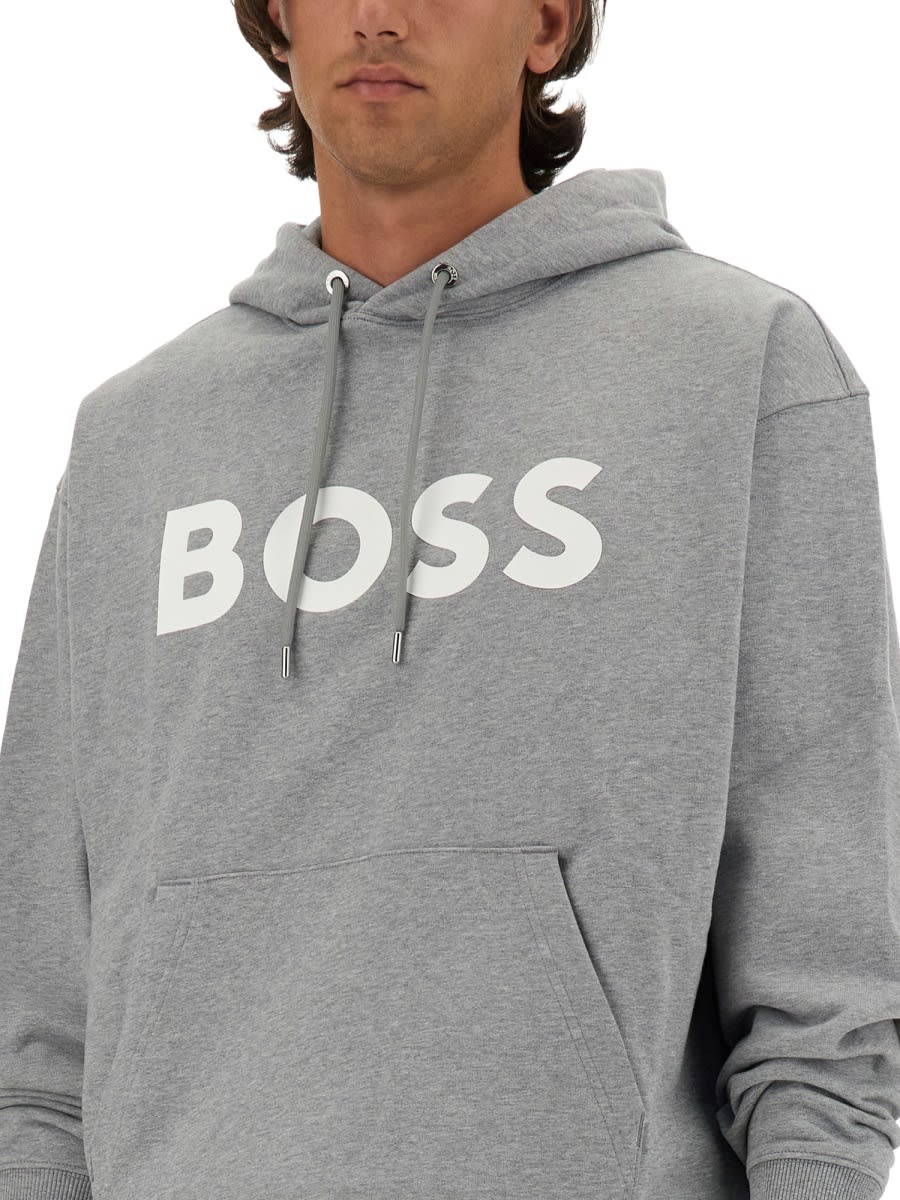 Shop Hugo Boss Sweatshirt With Logo In Grey