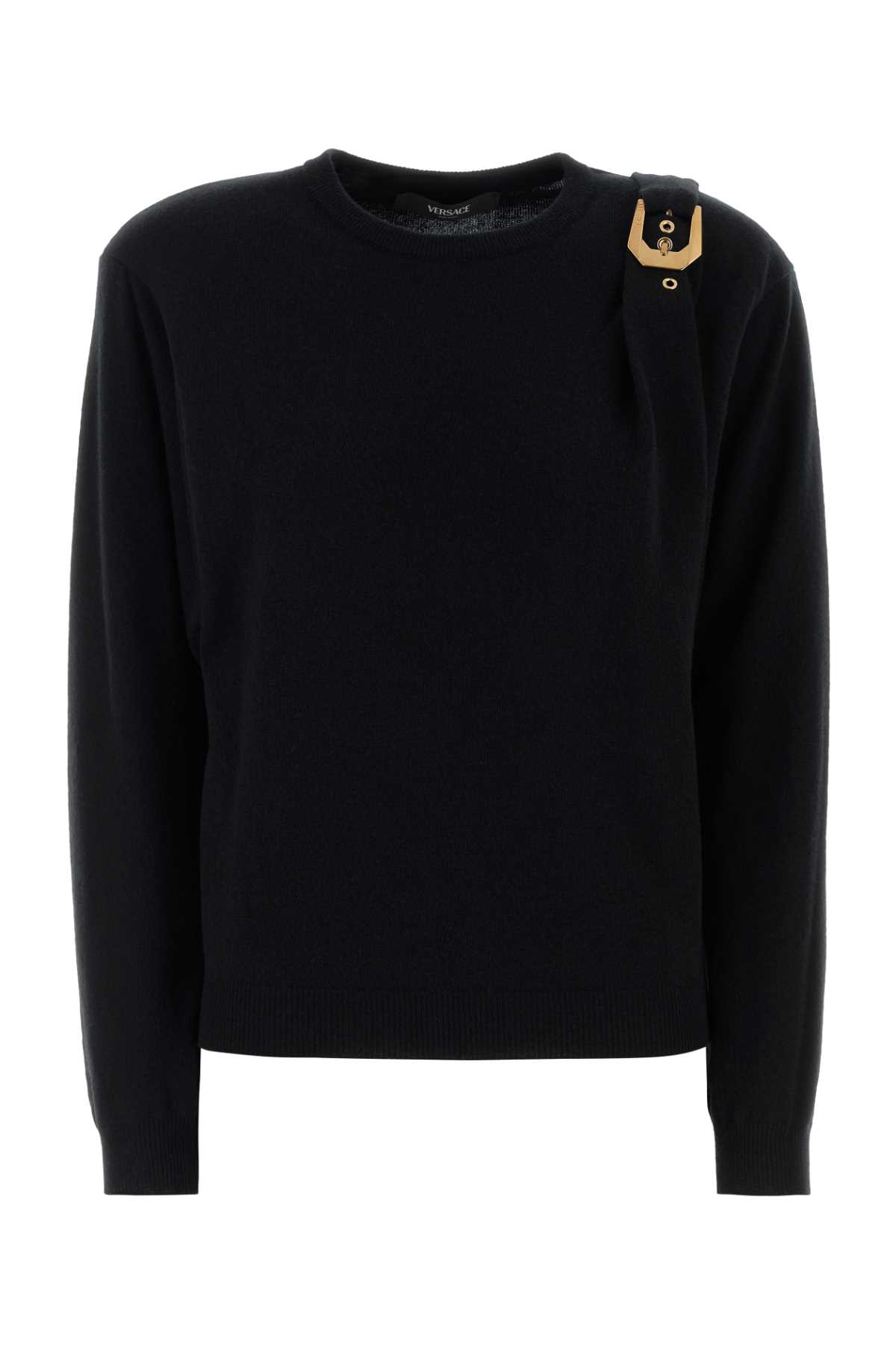Versace Black Wool Sweater In Multi