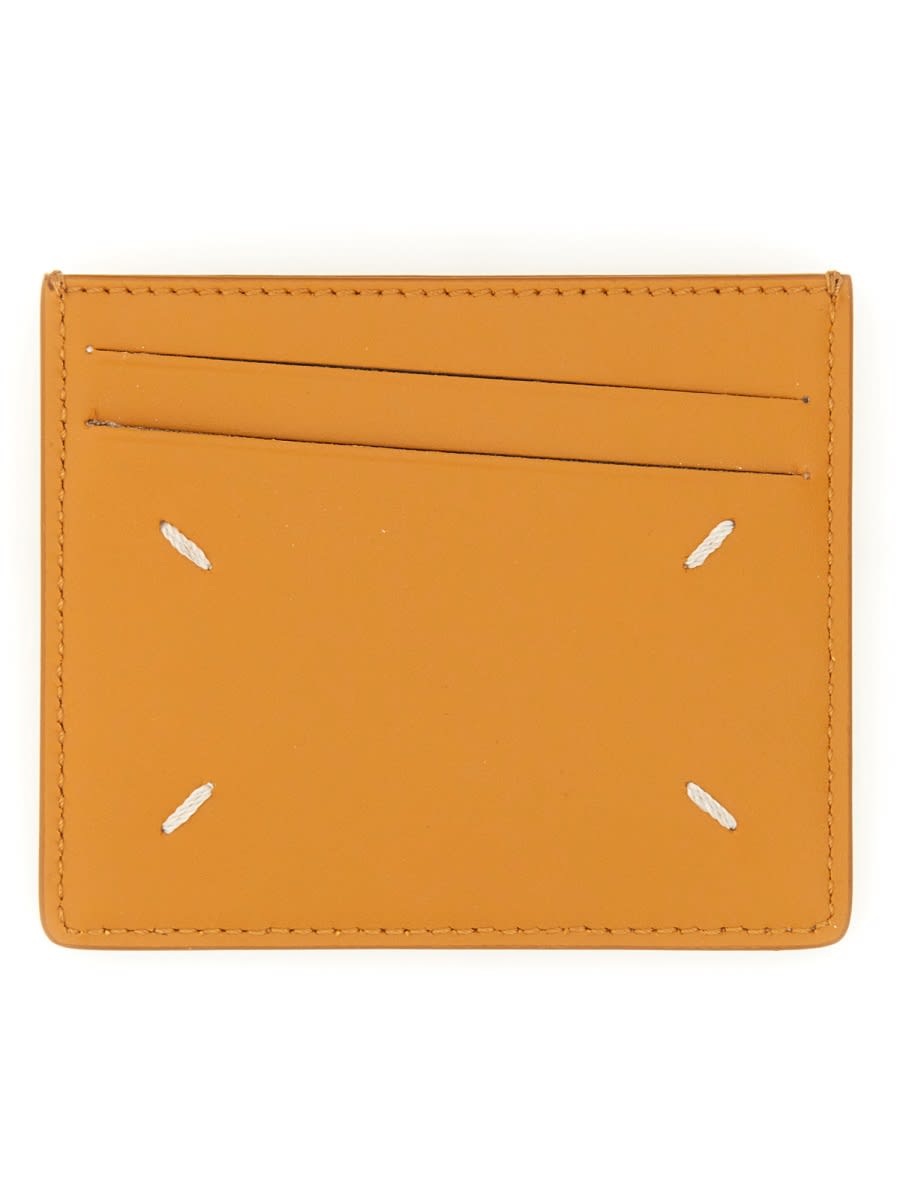 Shop Maison Margiela Leather Card Holder In Buff