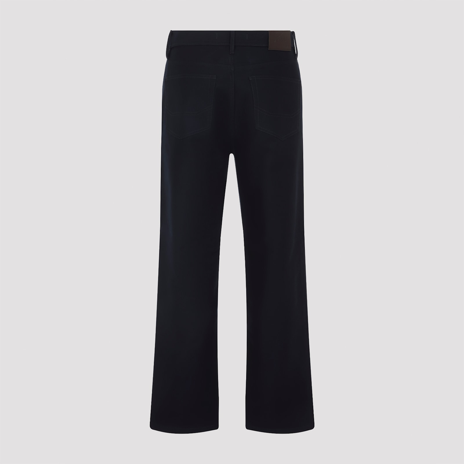 Brioni Cotton Straight-leg Trousers In Blue