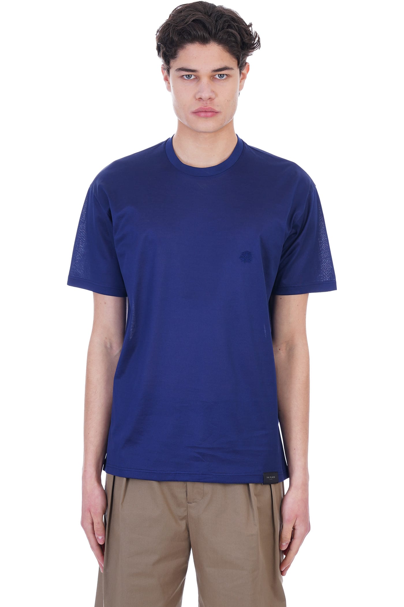 Low Brand T-shirt In Blue Jersey
