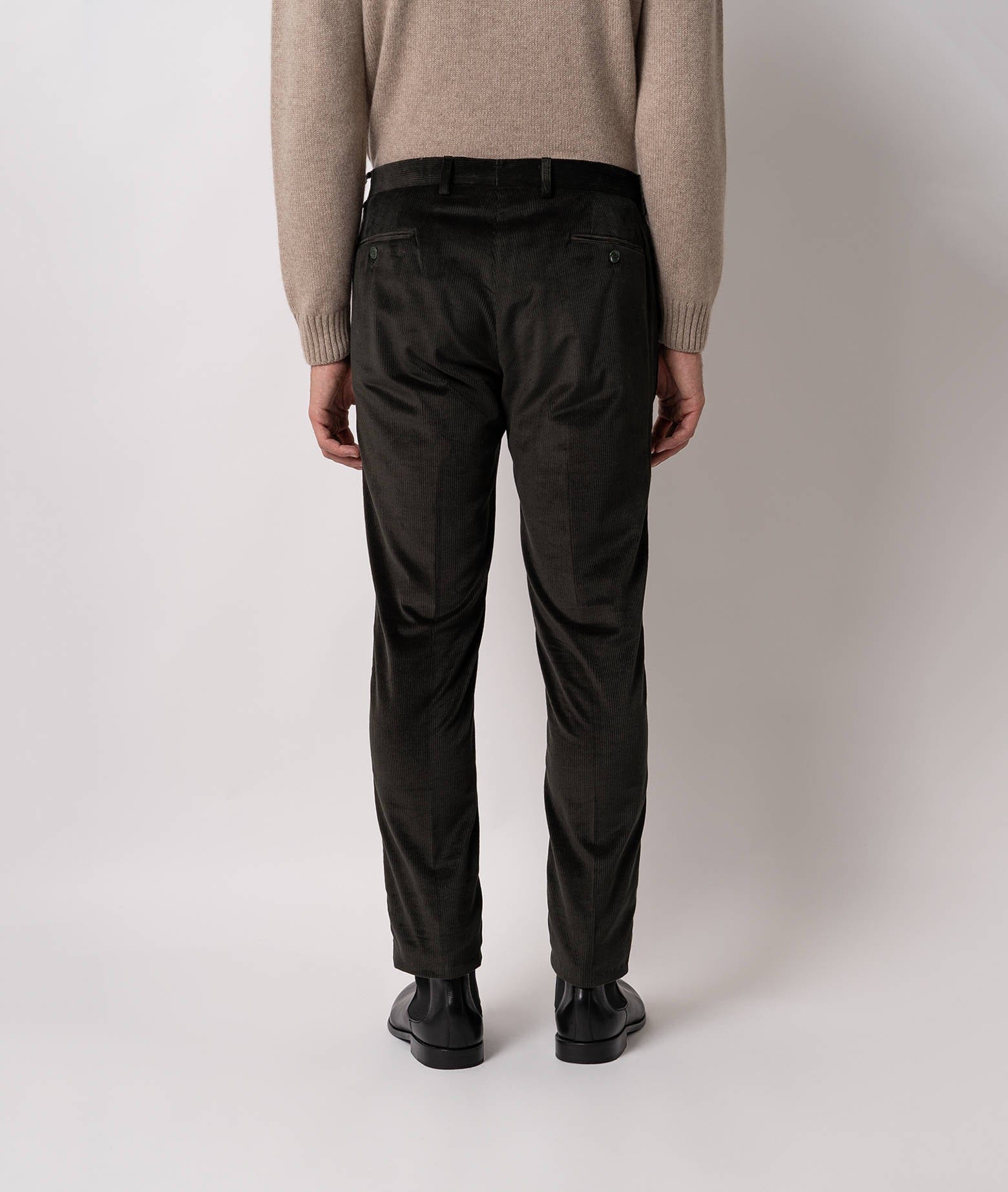 Larusmiani Velvet Trousers Howard Pants In Gray