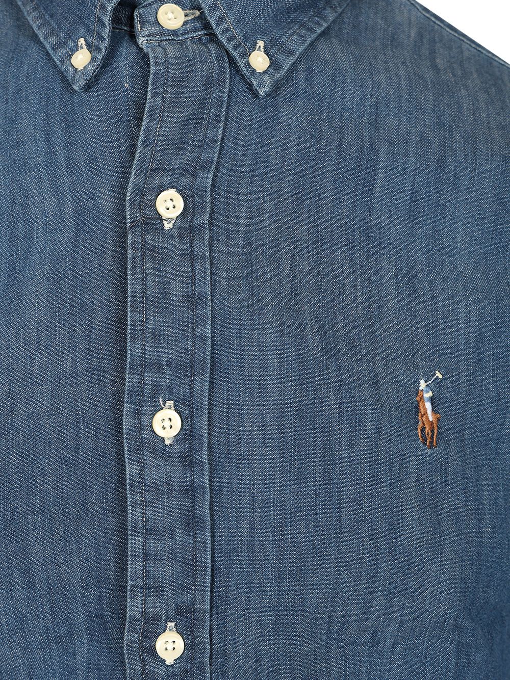 Polo Ralph Lauren Denim Sport Shirt In Blue