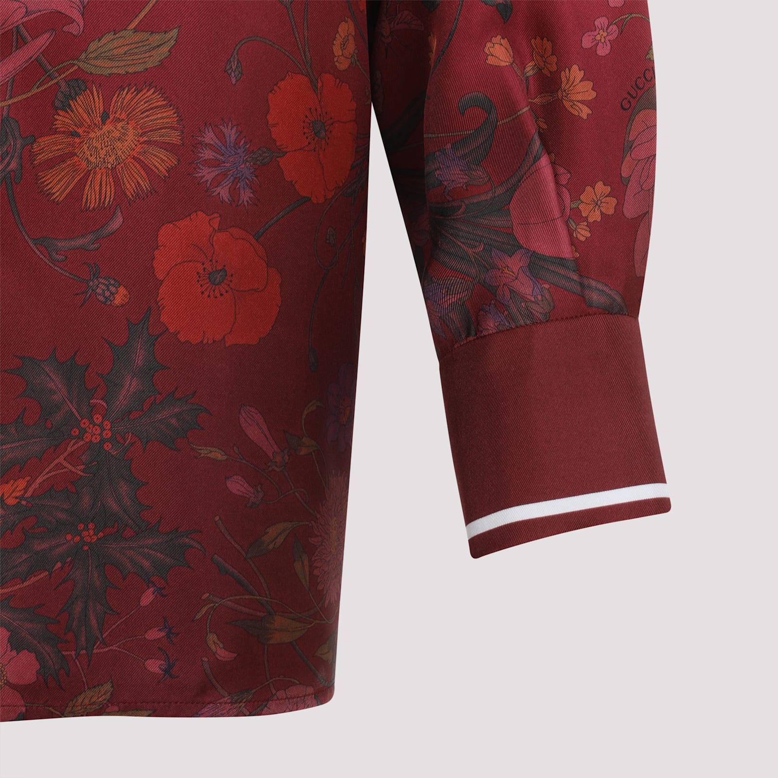 Gucci Silk Floral Shirt In Pink