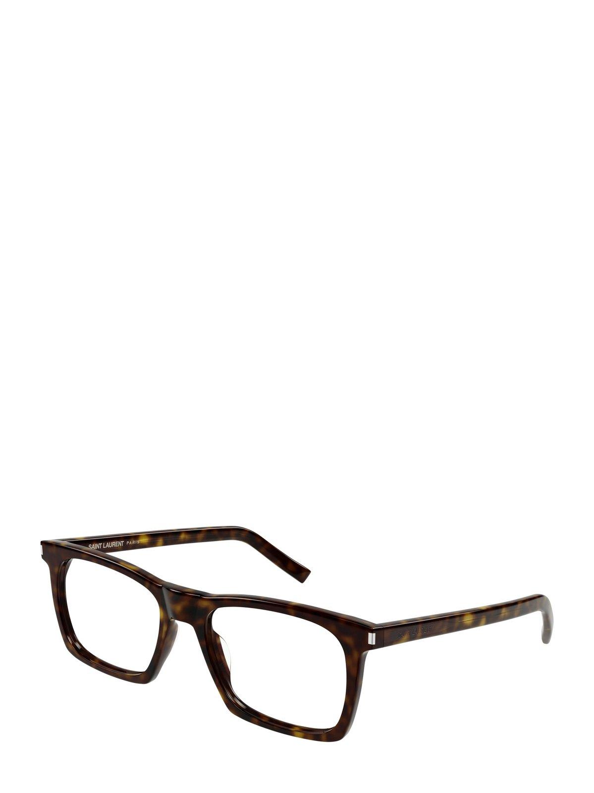 Saint Laurent Square-frame Glasses In 003 Havana Havana Transpa