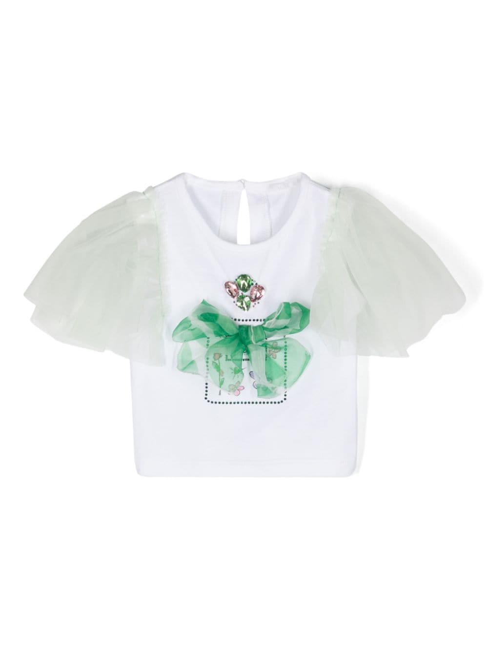 Shop Miss Grant T-shirt Con Maniche In Tulle In White