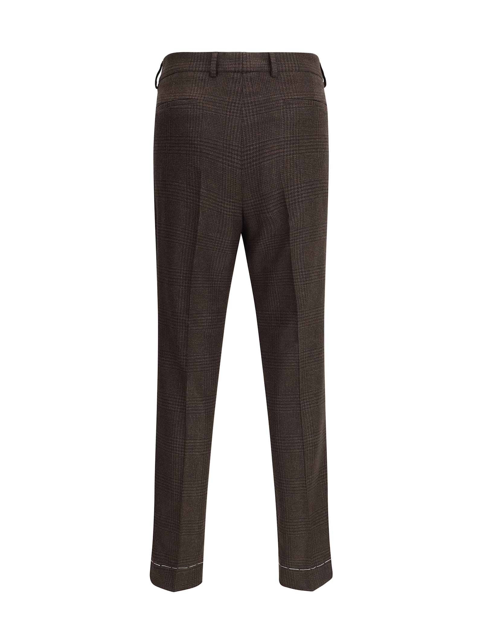 Brunello Cucinelli Prince Of Wales Trouser In Brown