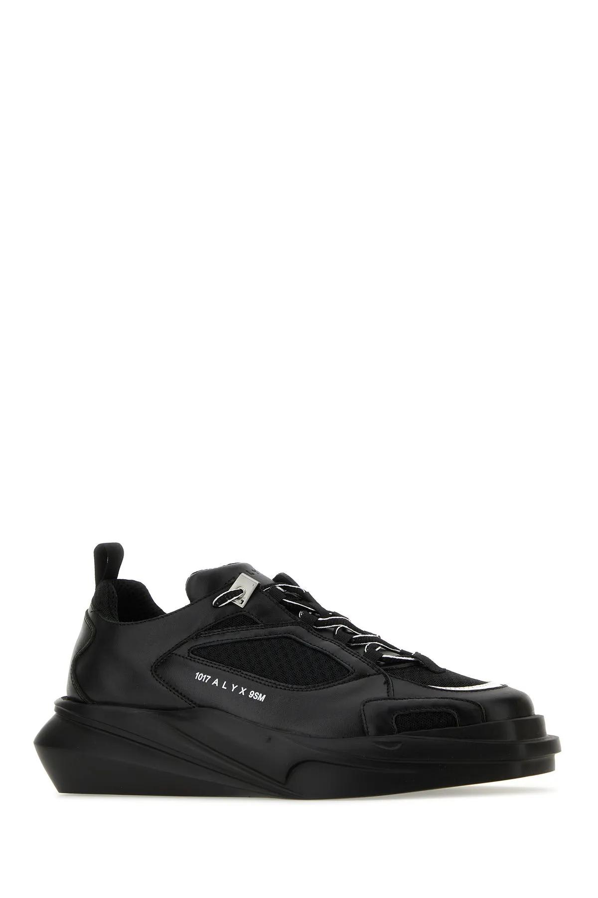 Shop Alyx Black Leather Hiking Sneakers In Black White
