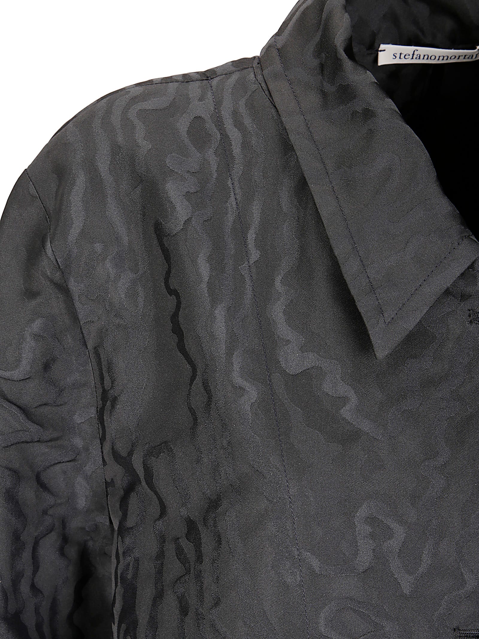 Stefano Mortari Textured Buttoned Trench Coat In Blue