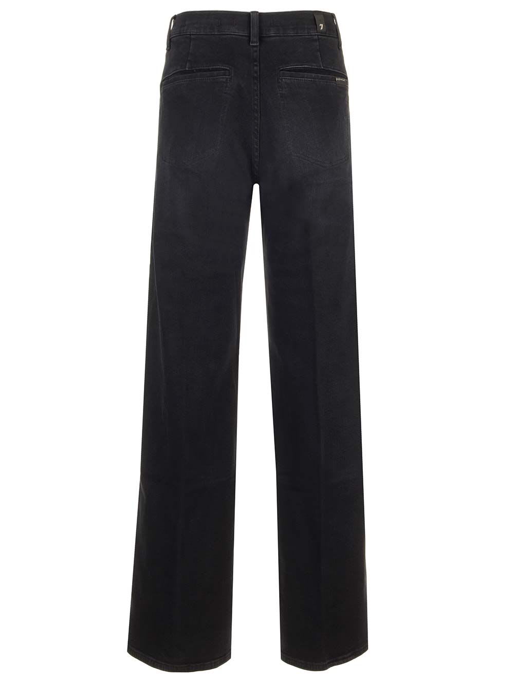 Shop 7 For All Mankind Wide Leg Lotta Jeans In Black