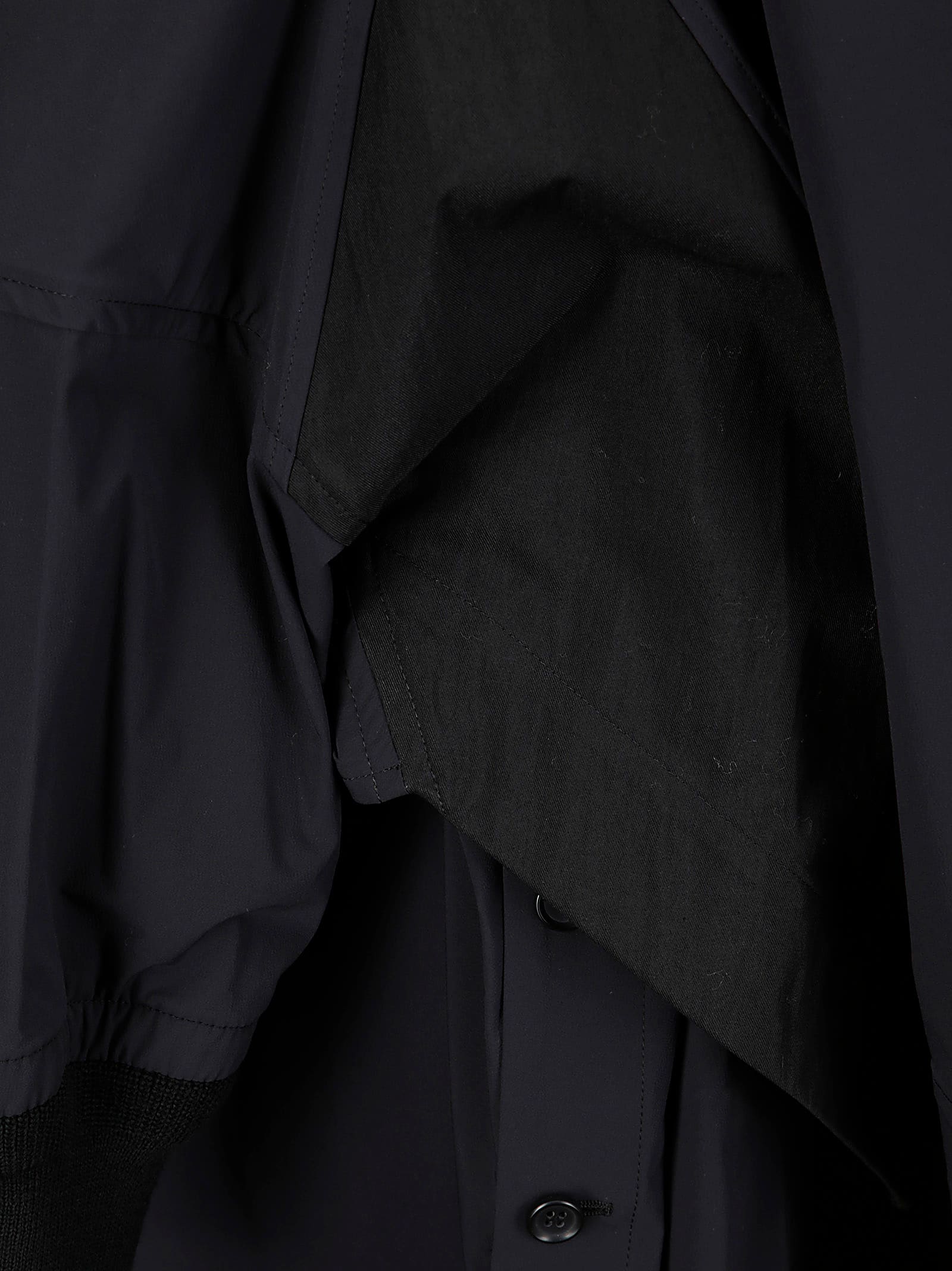 Shop Yohji Yamamoto Double Layered Padded Coat In Black