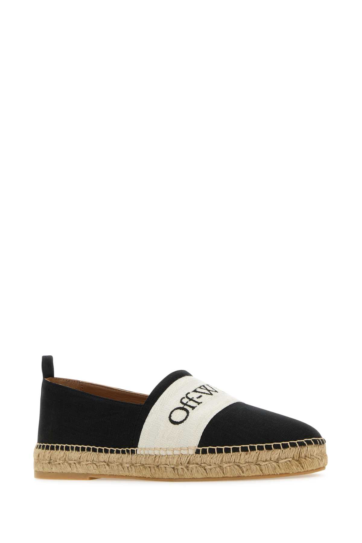 Off-white Black Canvas Bookish Espadrilles In 1010