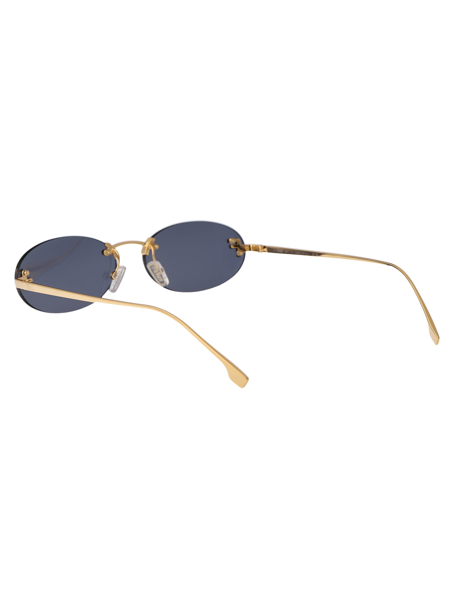 Shop Fendi First Crystal Sunglasses In 30v Shiny Endura Gold / Blue