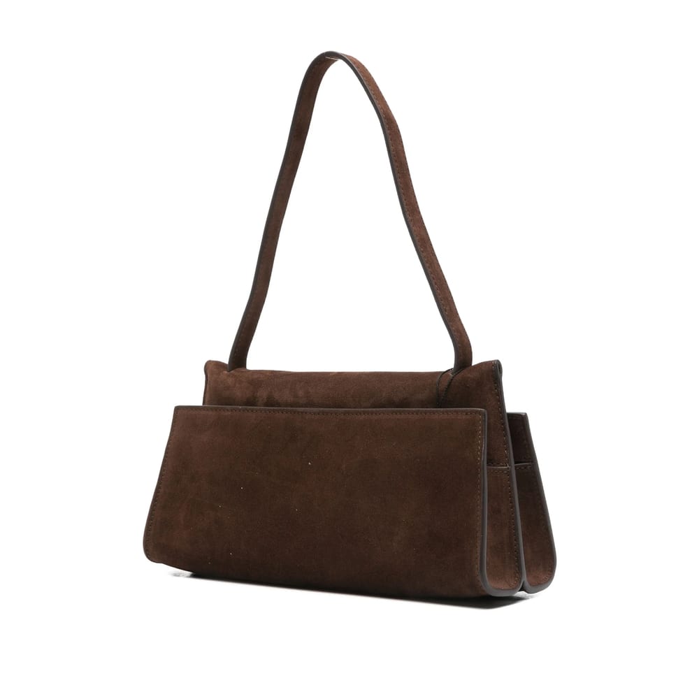 Elleme Long Papillon Suede Top-handle Shoulder Bag In Brown