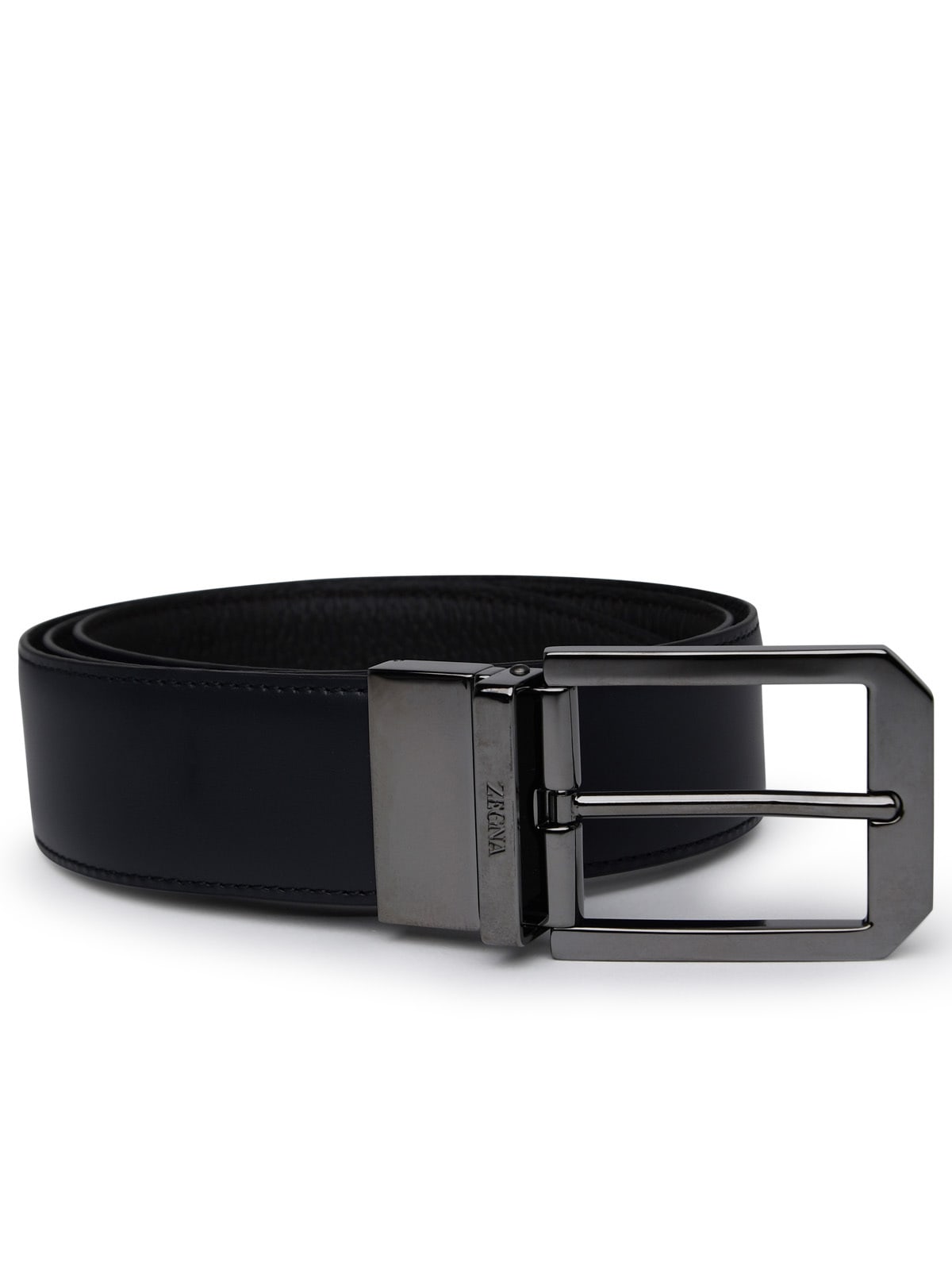 Ermenegildo Zegna Black Reversible Leather Belt | ModeSens