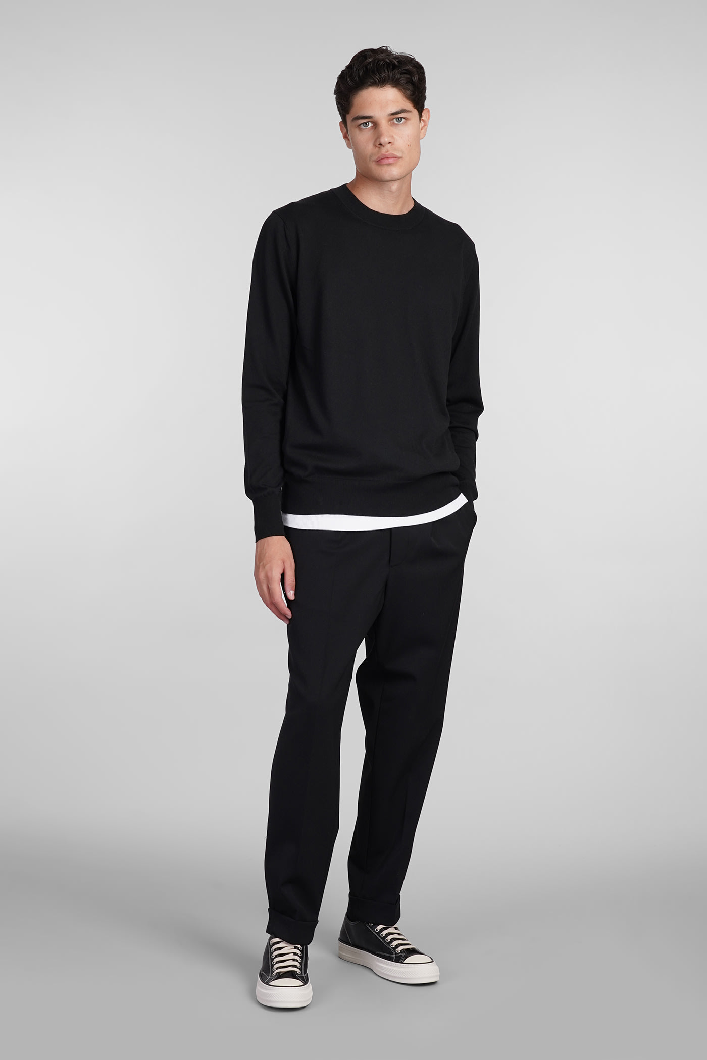 Shop Mauro Grifoni Knitwear In Black Cotton