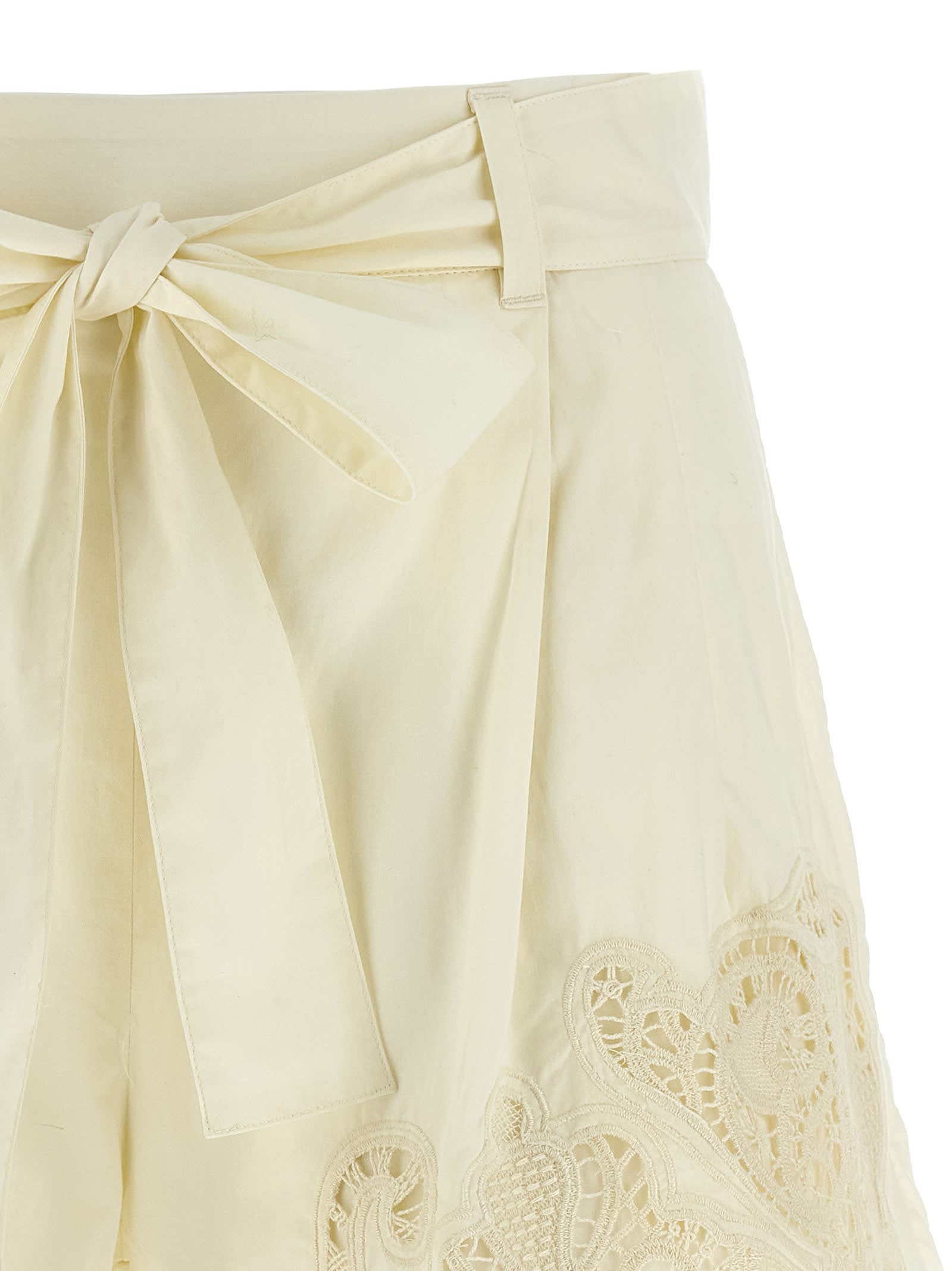 Twinset White Macram Shorts