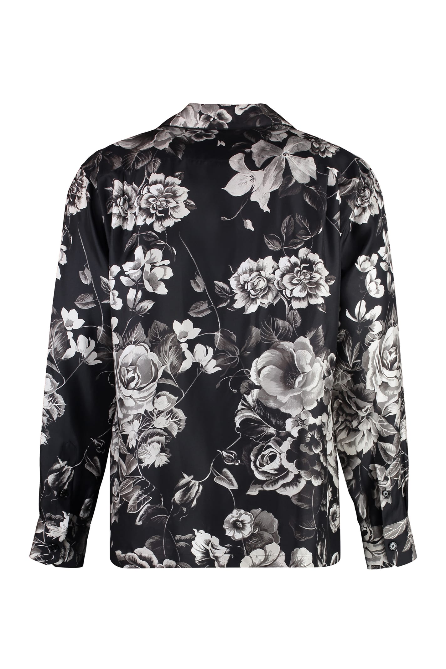 Shop Dolce & Gabbana Printed Silk Shirt In Black